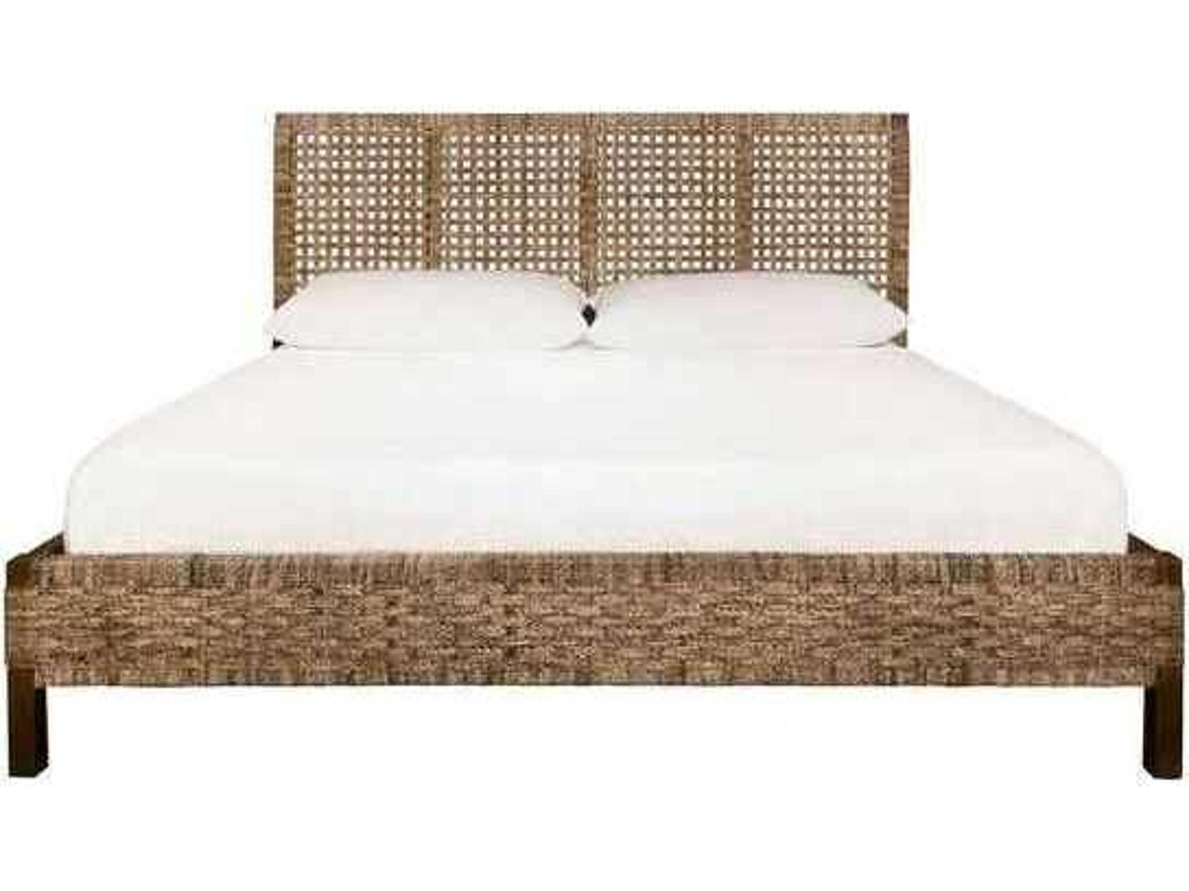 Worlds Away Brown Wood King Platform Bed