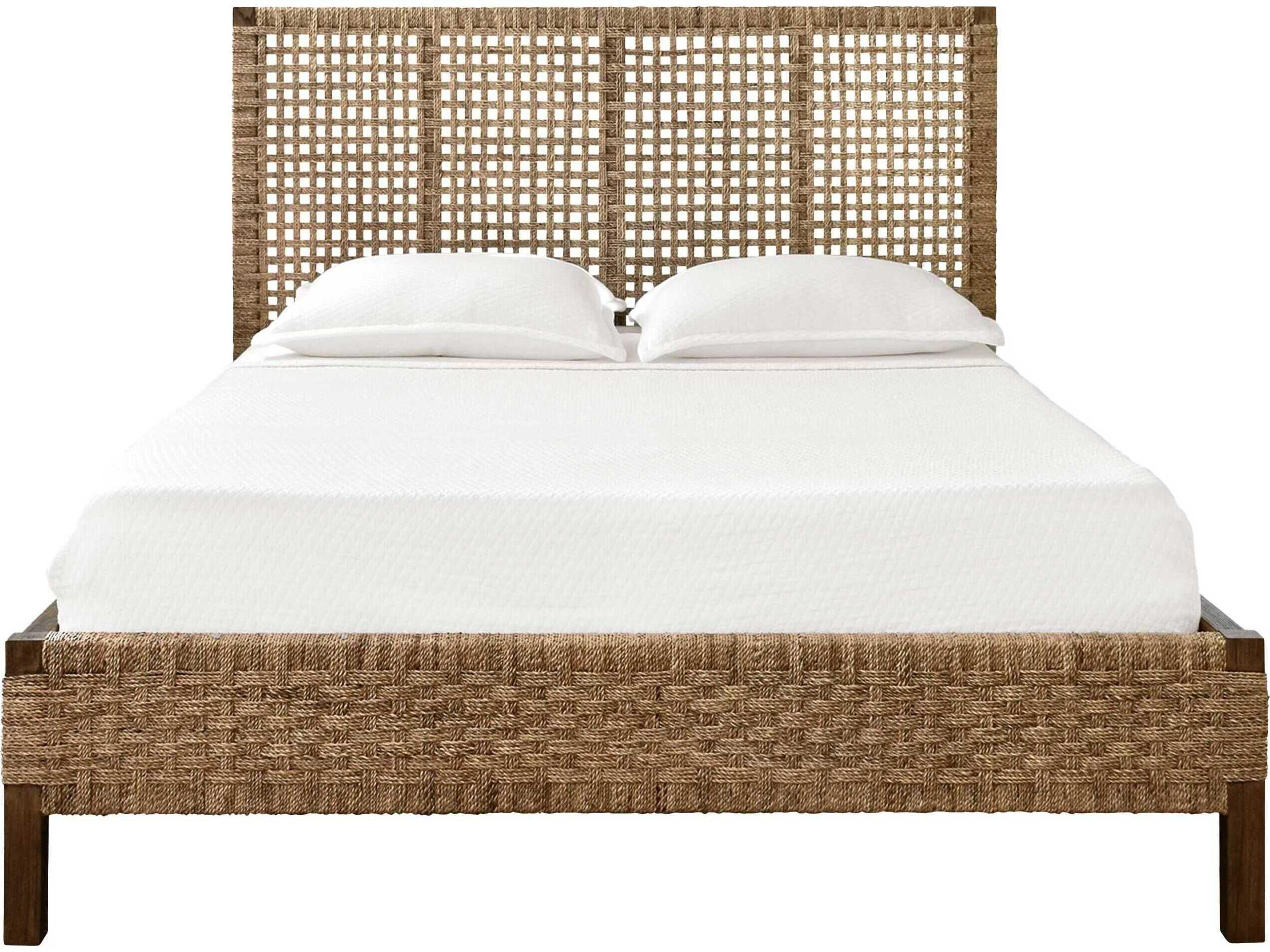 Worlds Away Brown Wood Queen Platform Bed