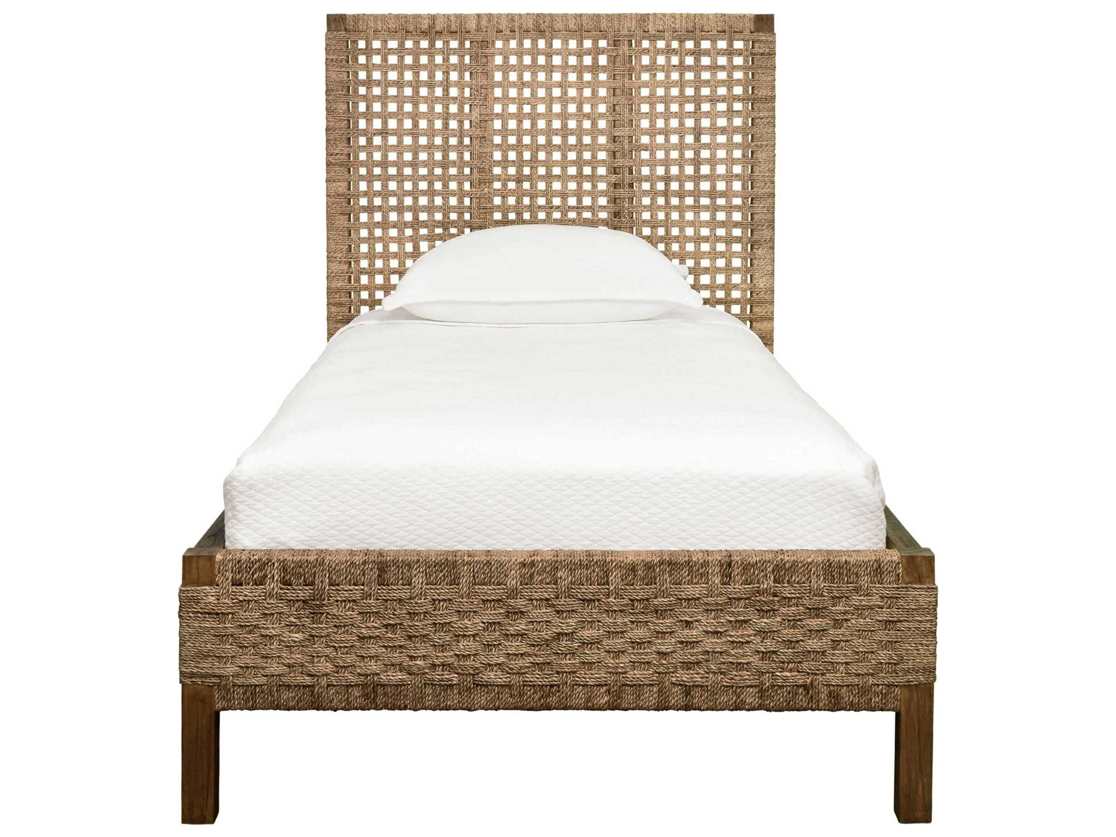 Worlds Away Brown Wood Twin Platform Bed