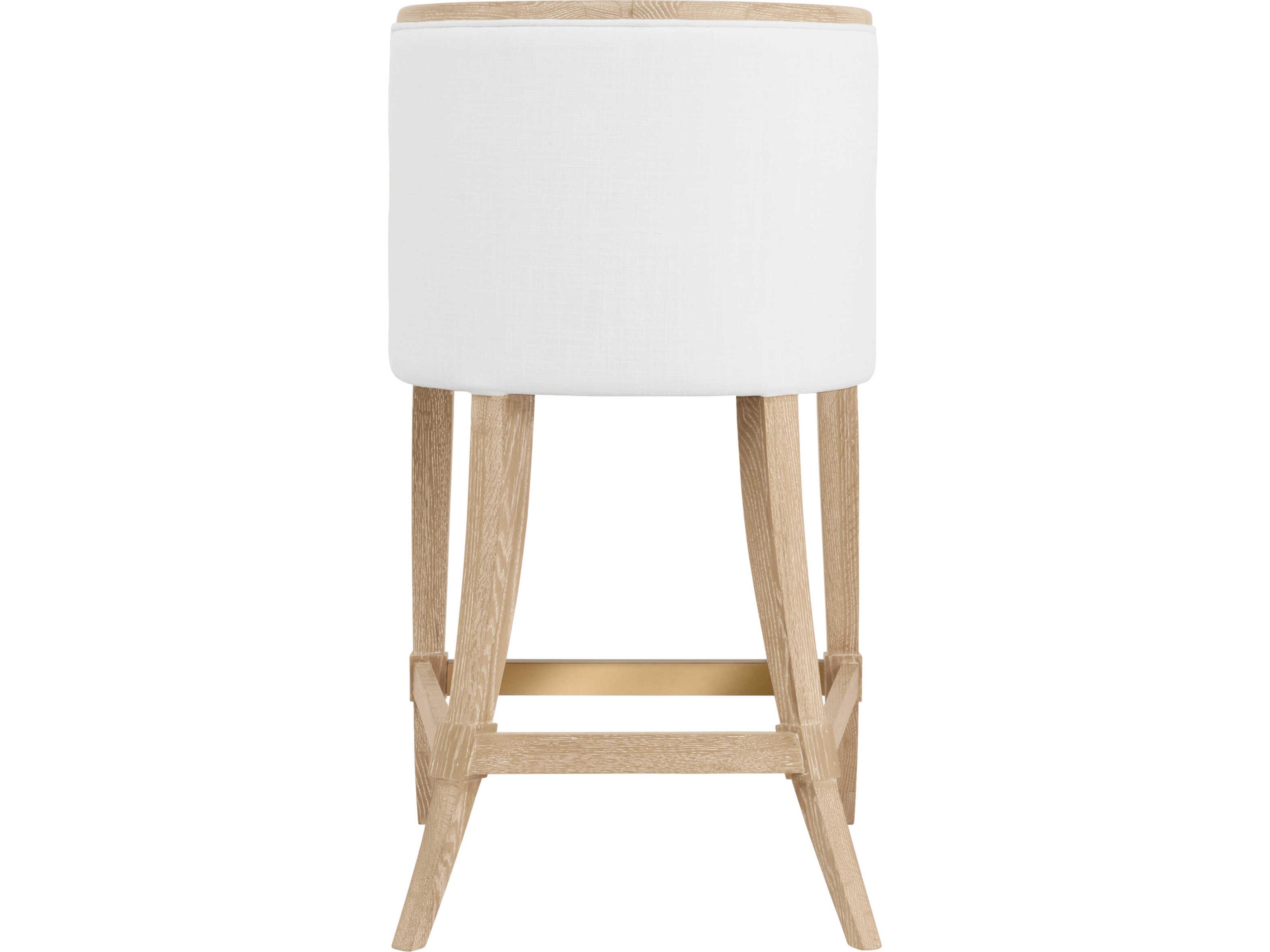 Worlds Away Keaton Brown Upholstered Oak Wood Counter Stool