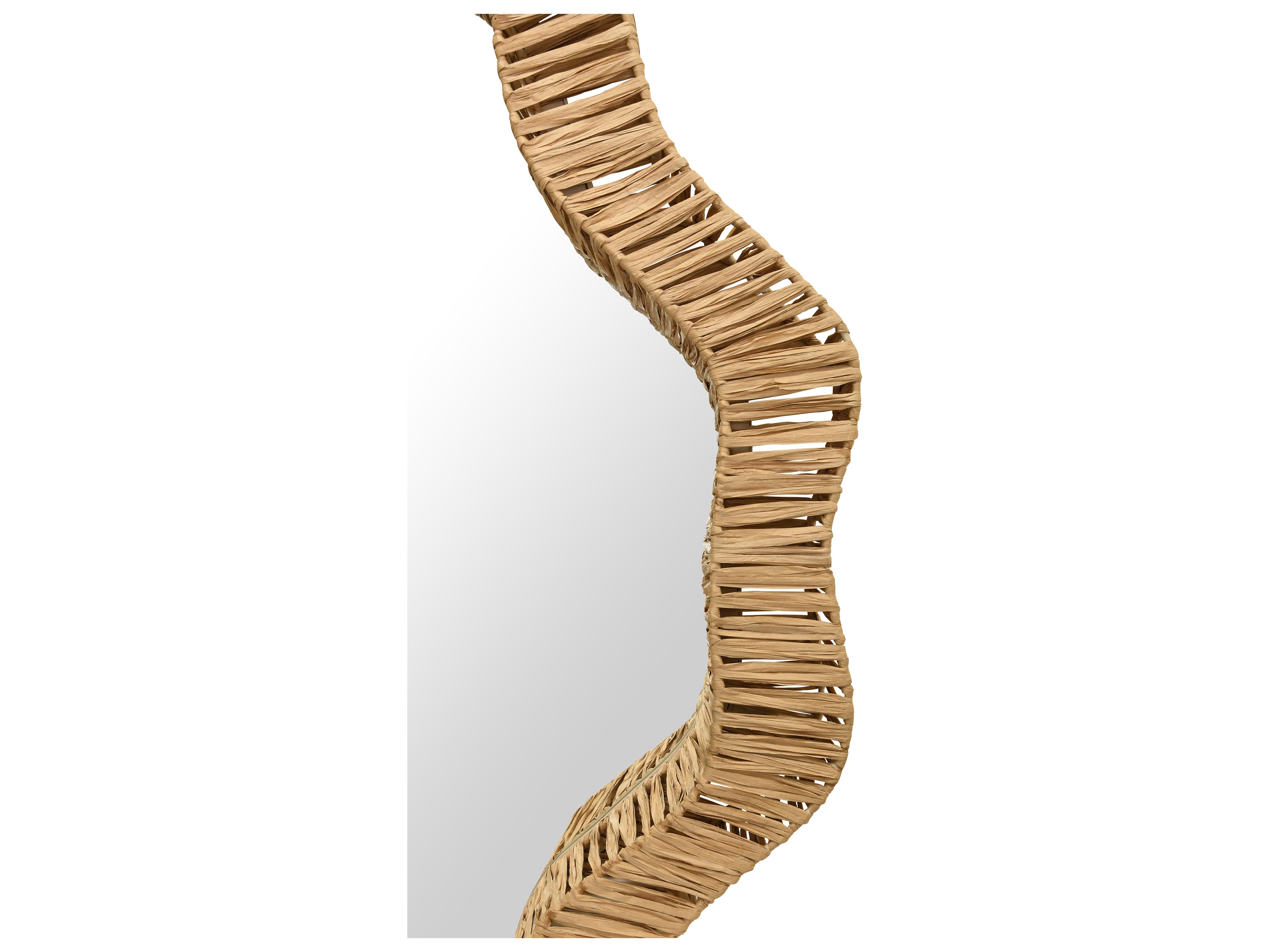 Worlds Away Natural Rattan Wall Mirror