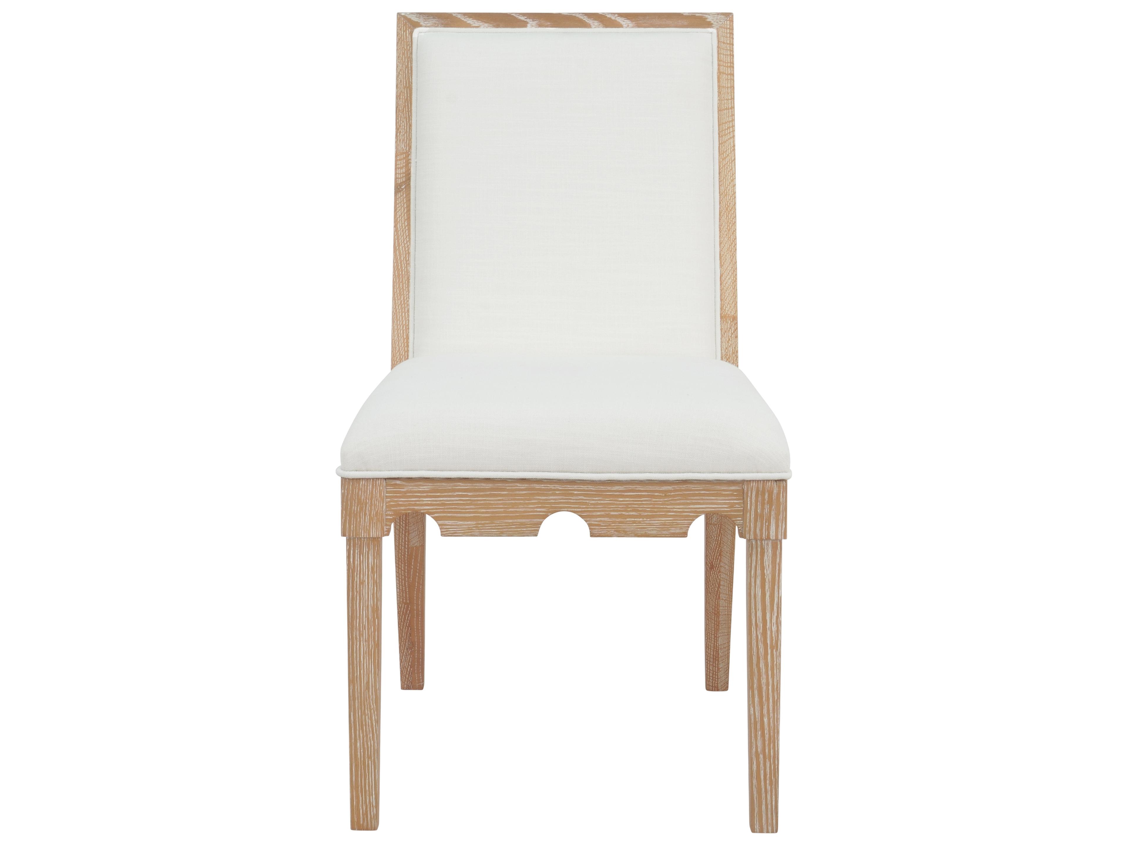 Worlds Away Oak Wood Upholstered Armless Dining Chair