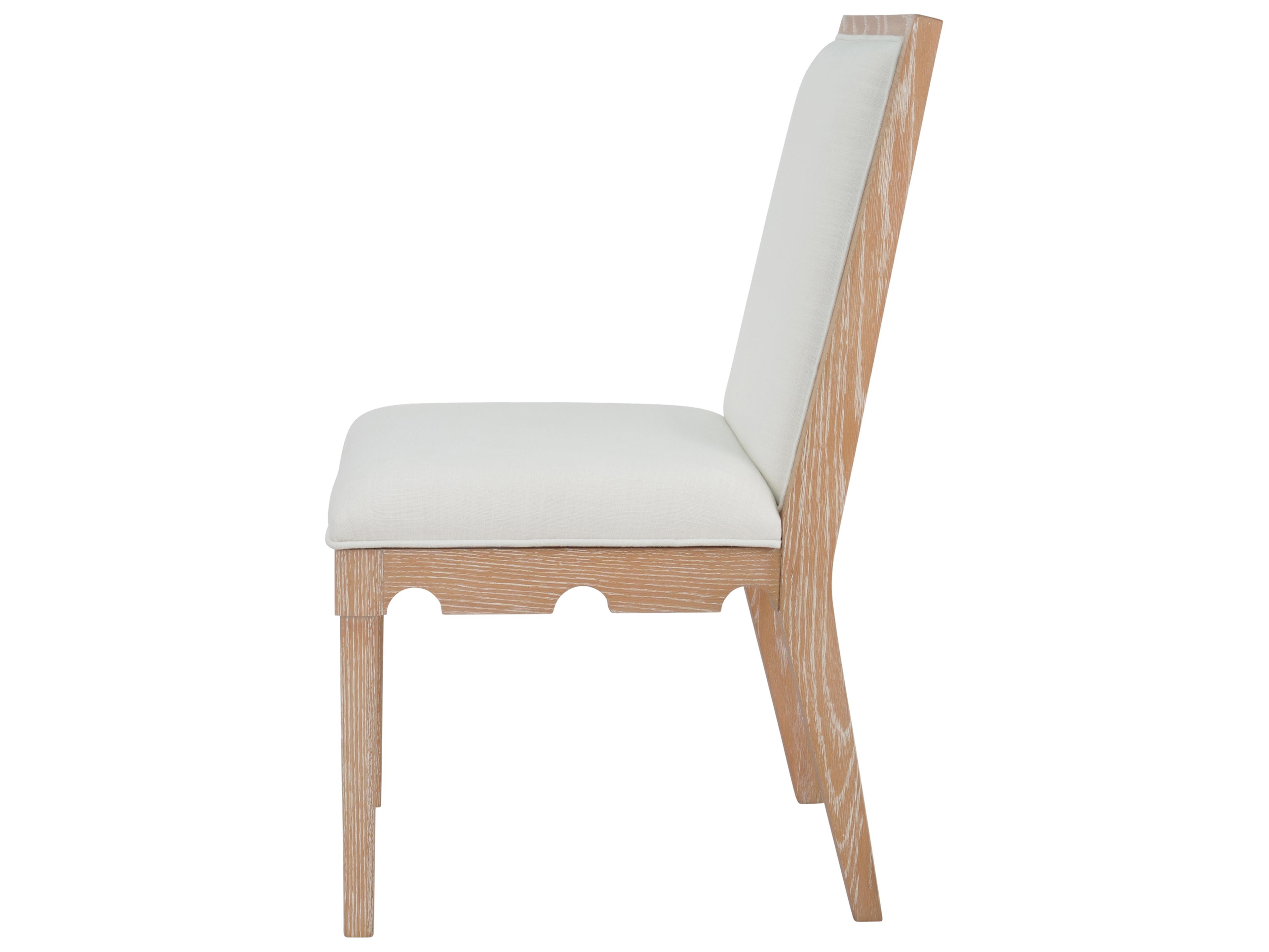 Worlds Away Oak Wood Upholstered Armless Dining Chair