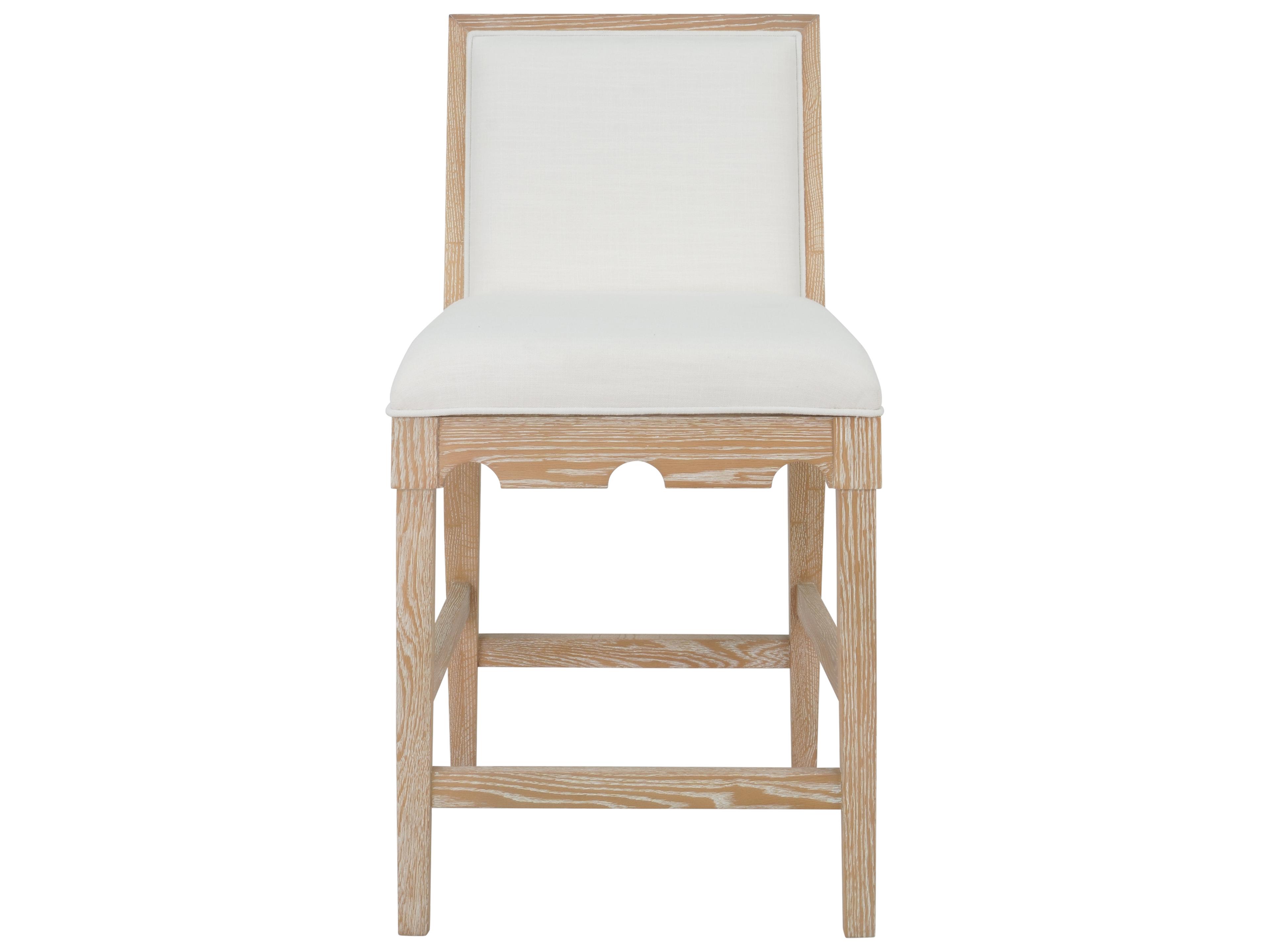 Worlds Away Upholstered Oak Wood Counter Stool