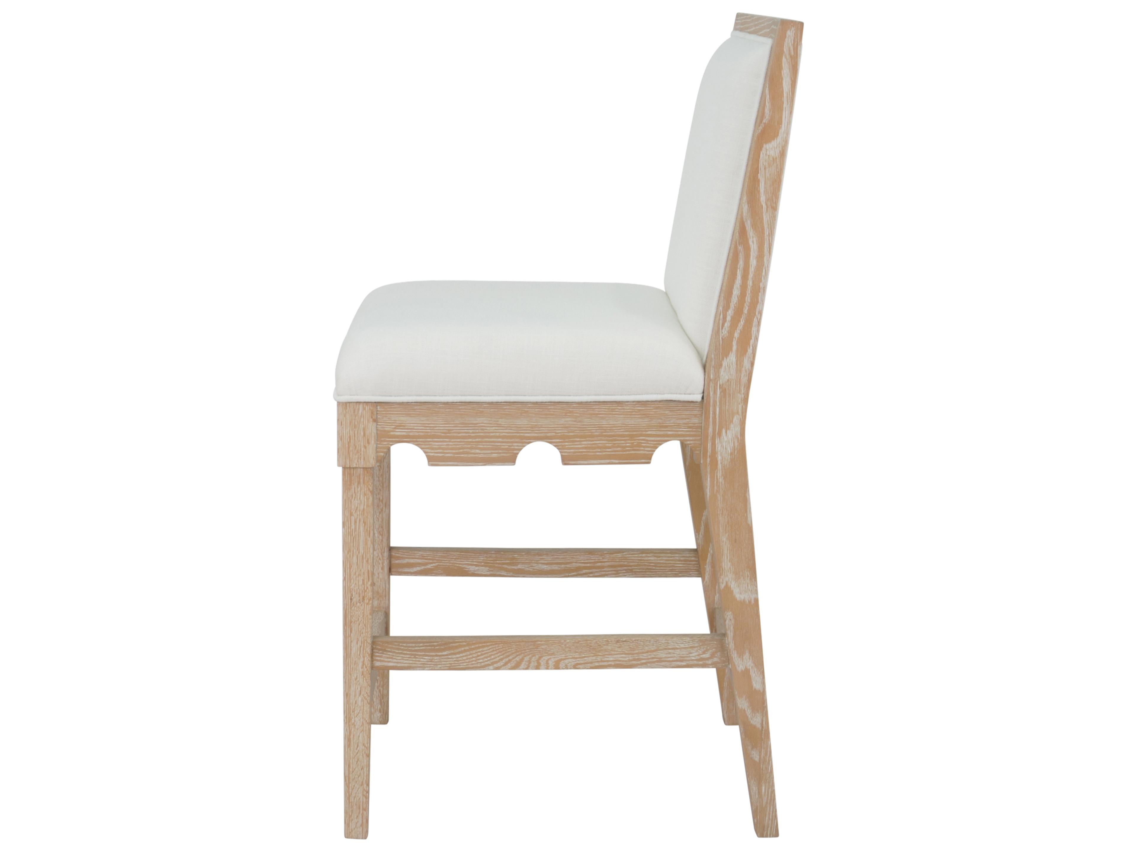Worlds Away Upholstered Oak Wood Counter Stool