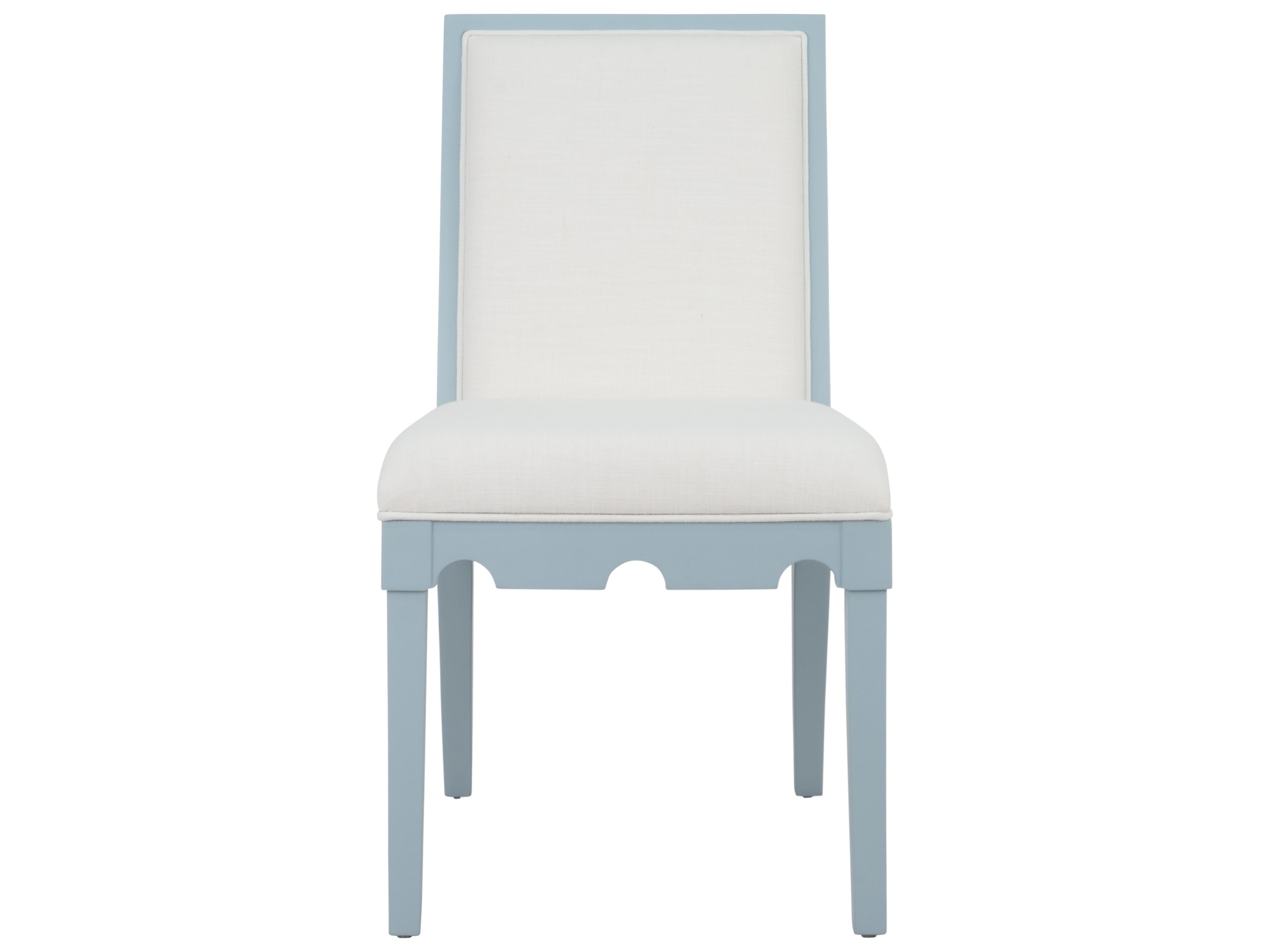 Worlds Away Blue Upholstered Armless Dining Chair