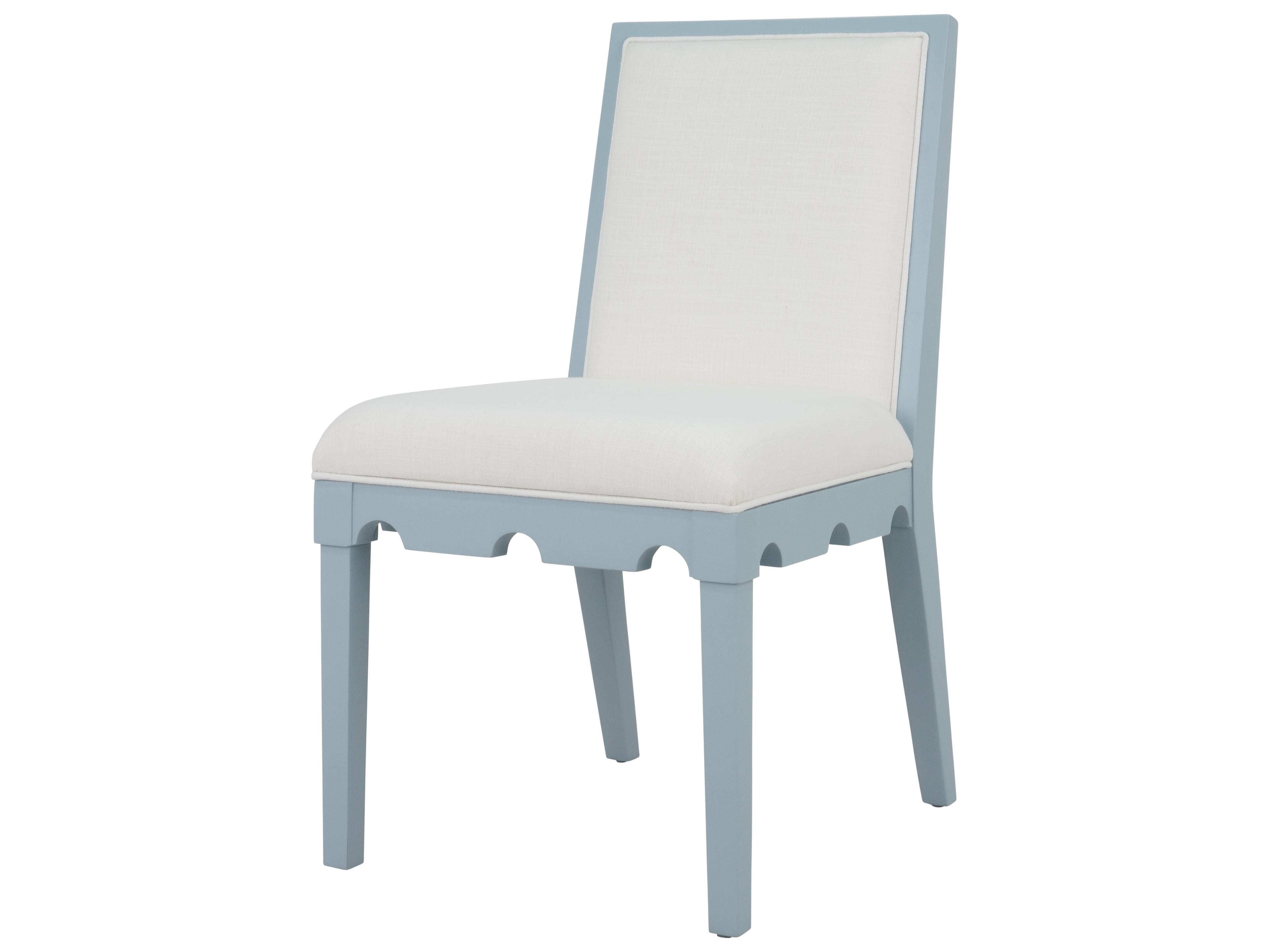 Blue Upholstered Armless Dining Chair