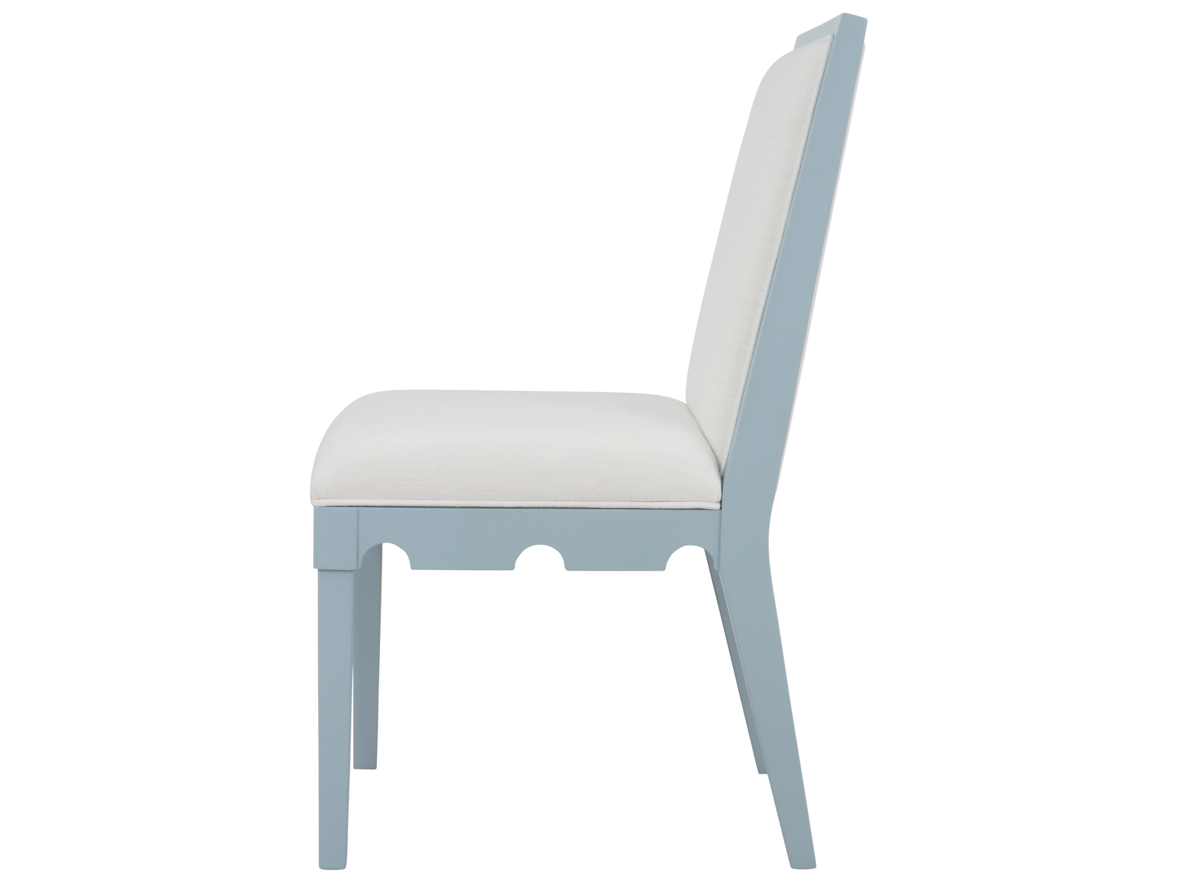 Worlds Away Blue Upholstered Armless Dining Chair