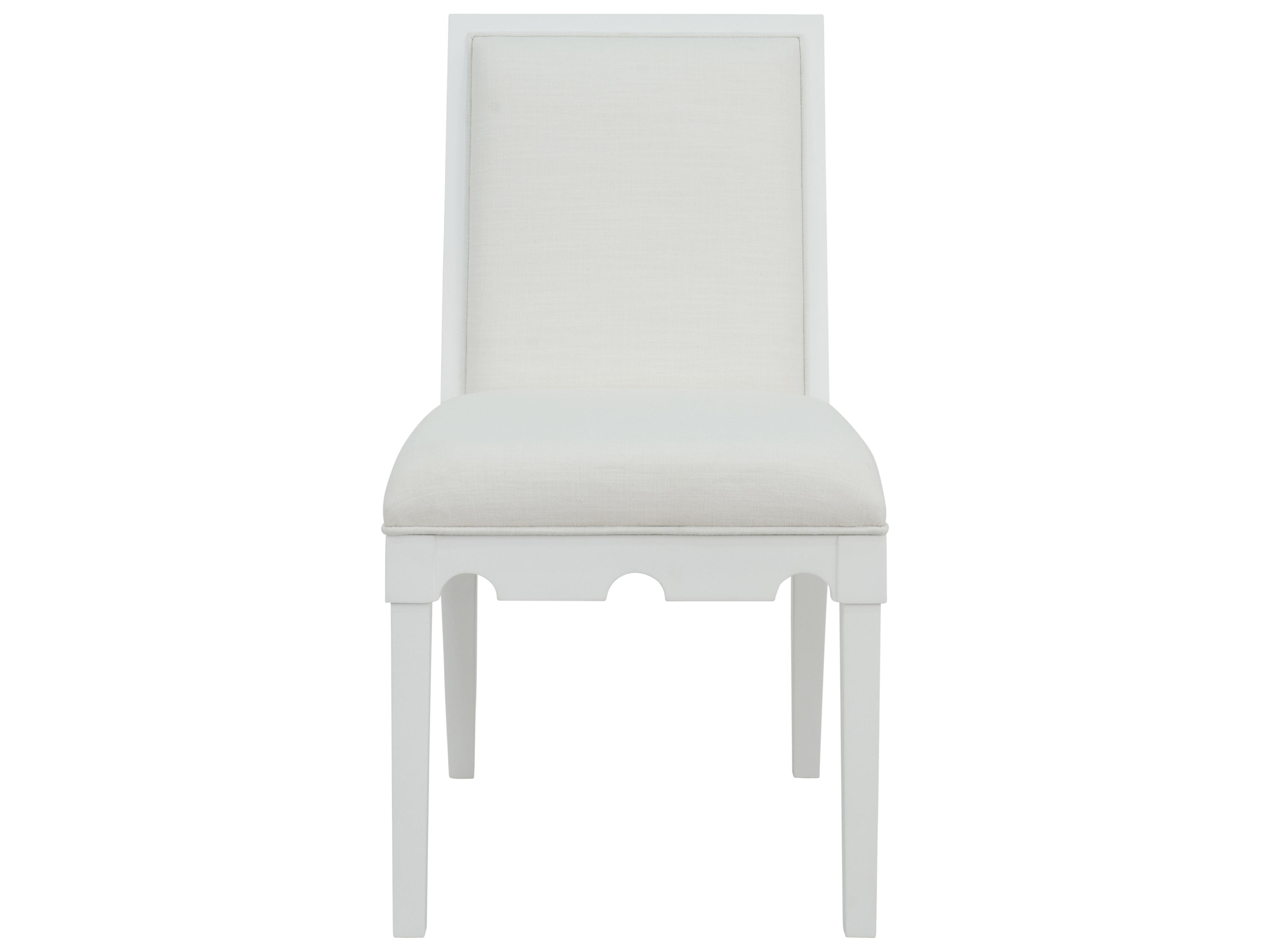 Worlds Away White Upholstered Armless Dining Chair