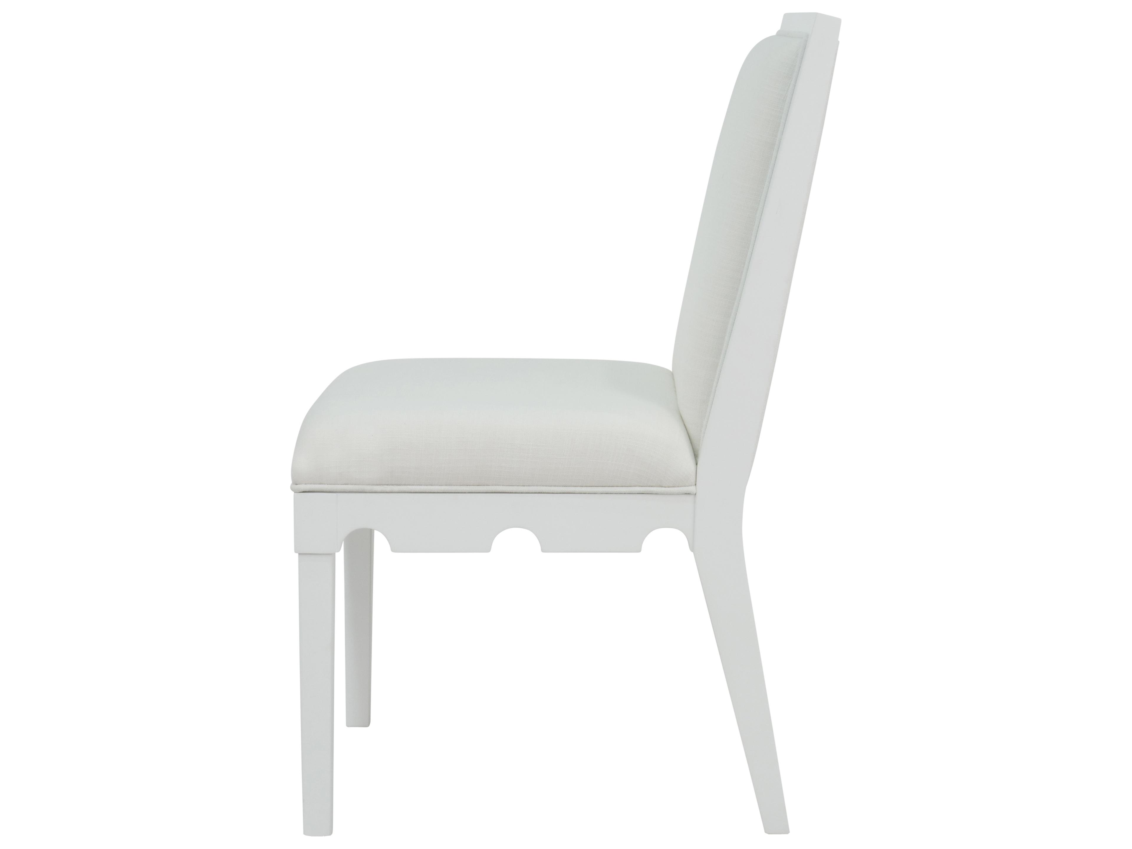 Worlds Away White Upholstered Armless Dining Chair