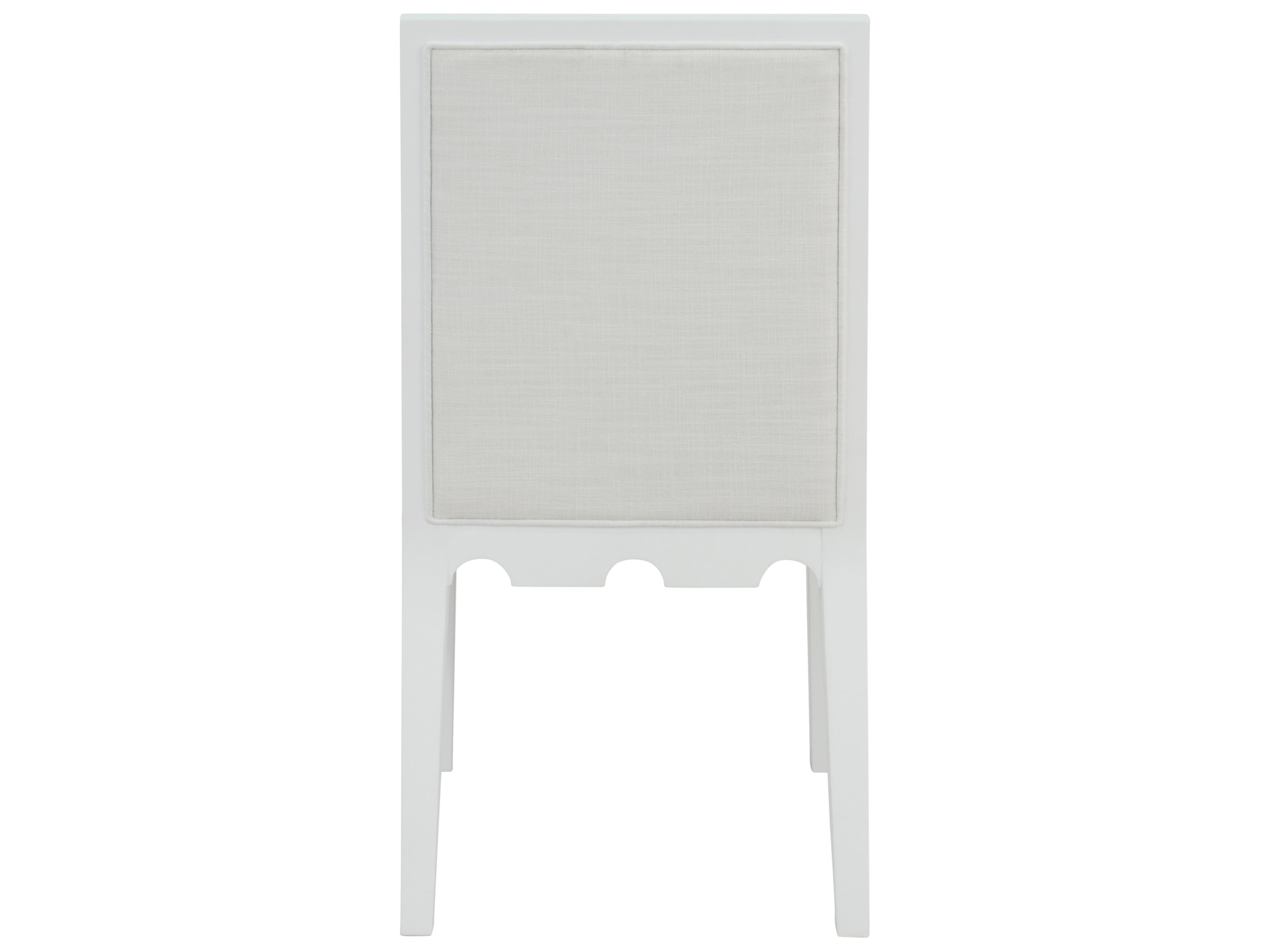 Worlds Away White Upholstered Armless Dining Chair