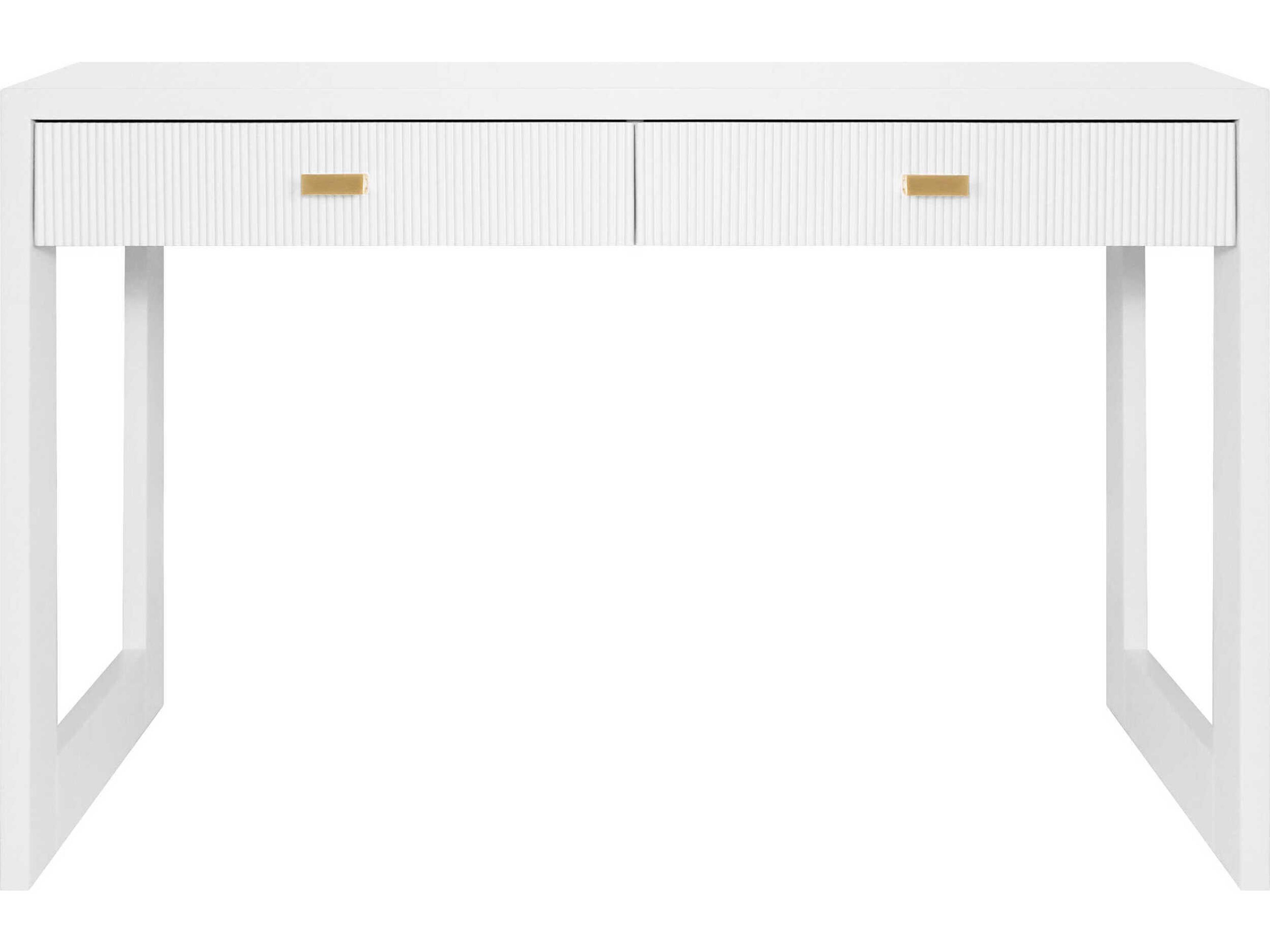 Worlds Away Matte White Lacquer Secretary Desk
