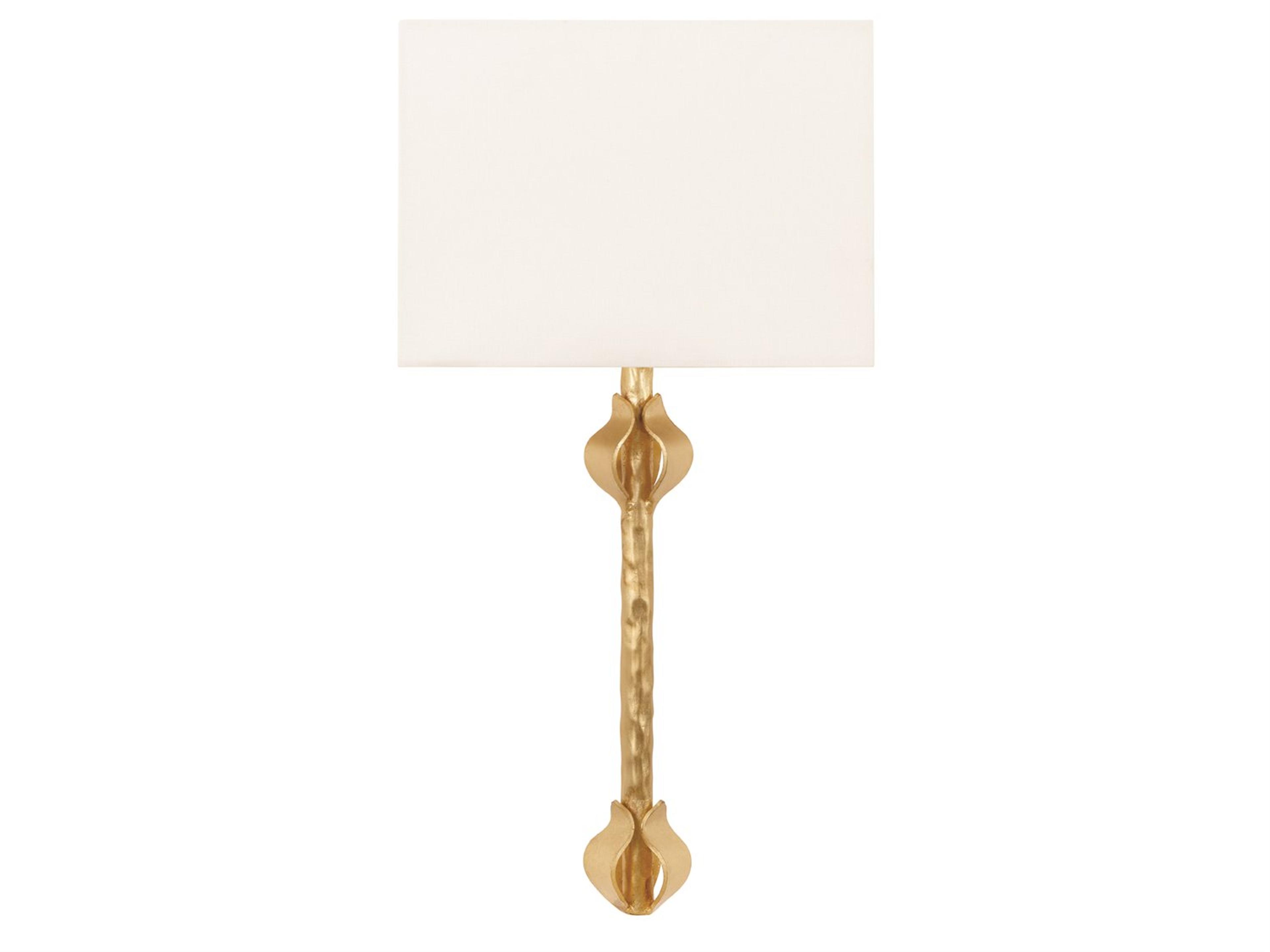Worlds Away 1-Light Gold Leaf Wall Sconce