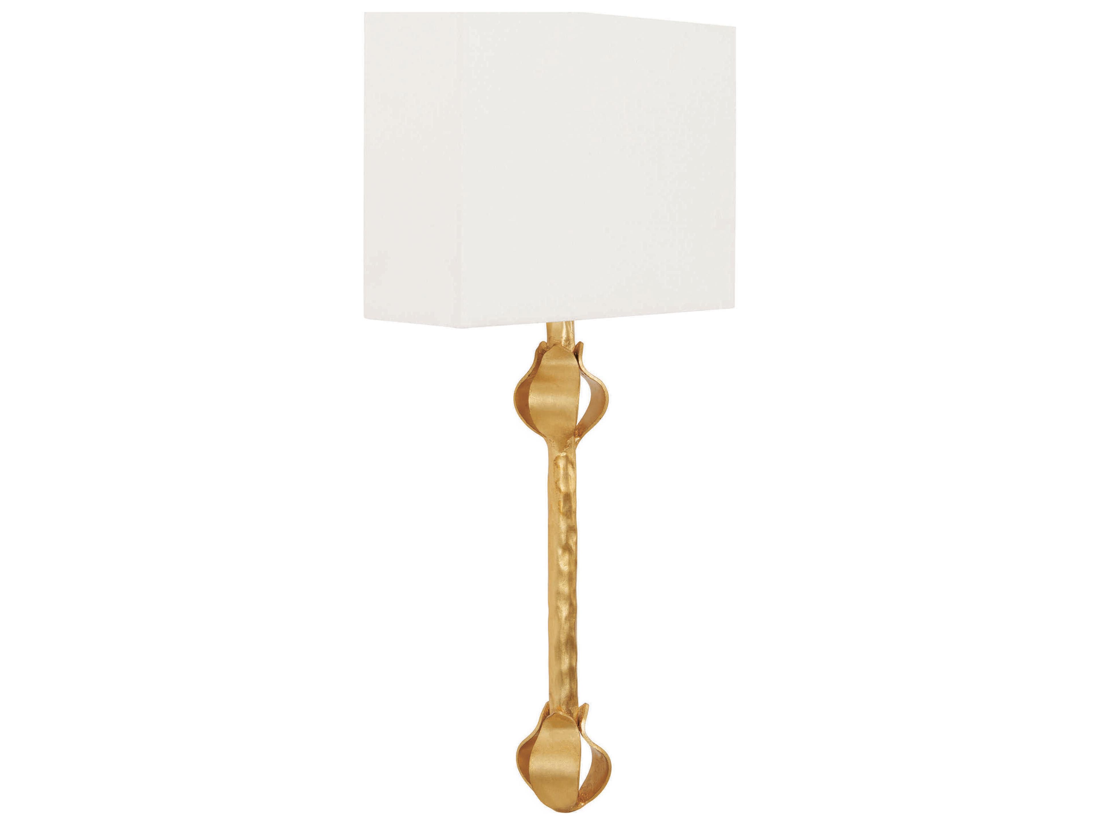 Worlds Away 1-Light Gold Leaf Wall Sconce