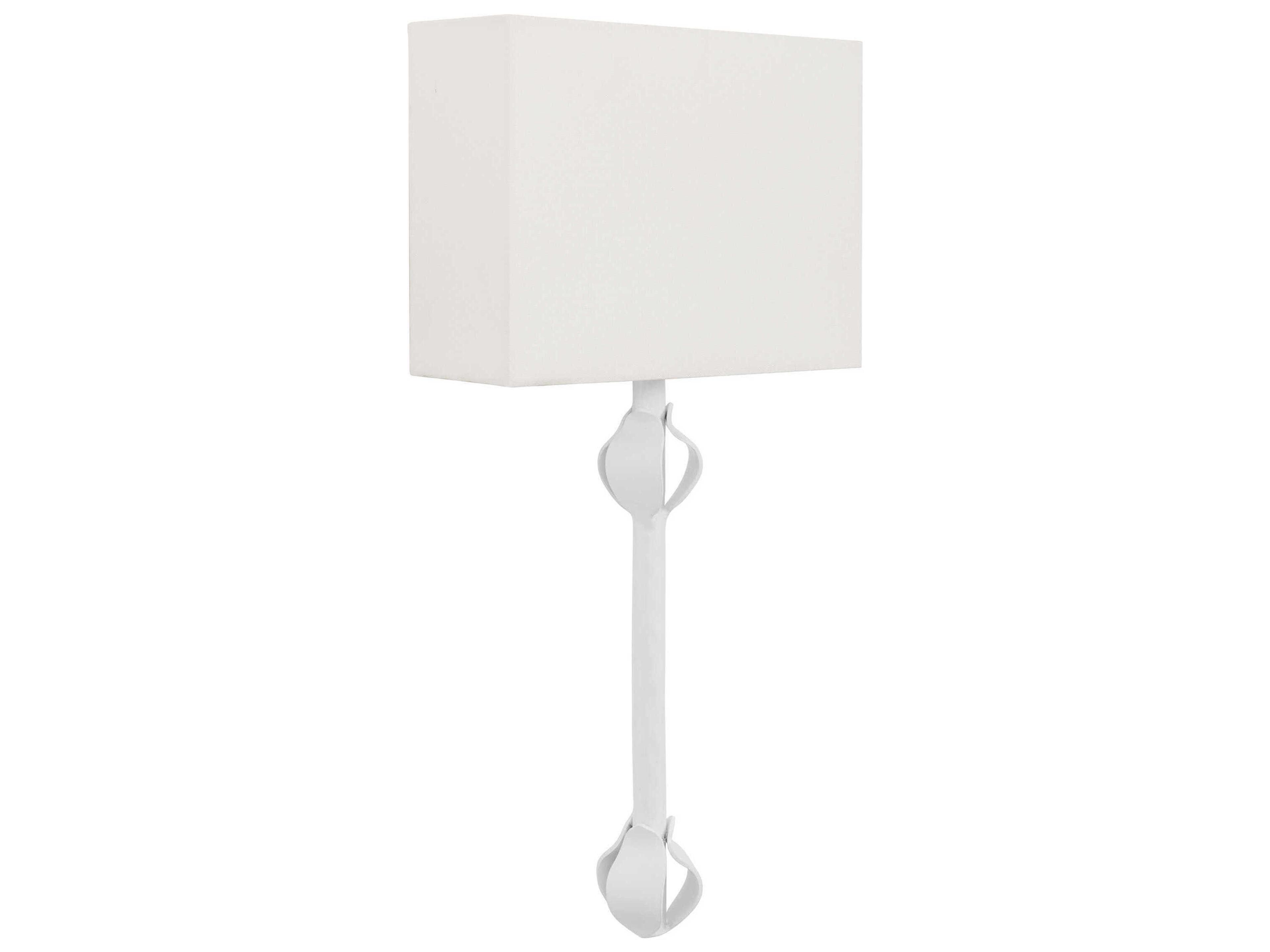 Worlds Away 1-Light Matte White Powder Coat Wall Sconce