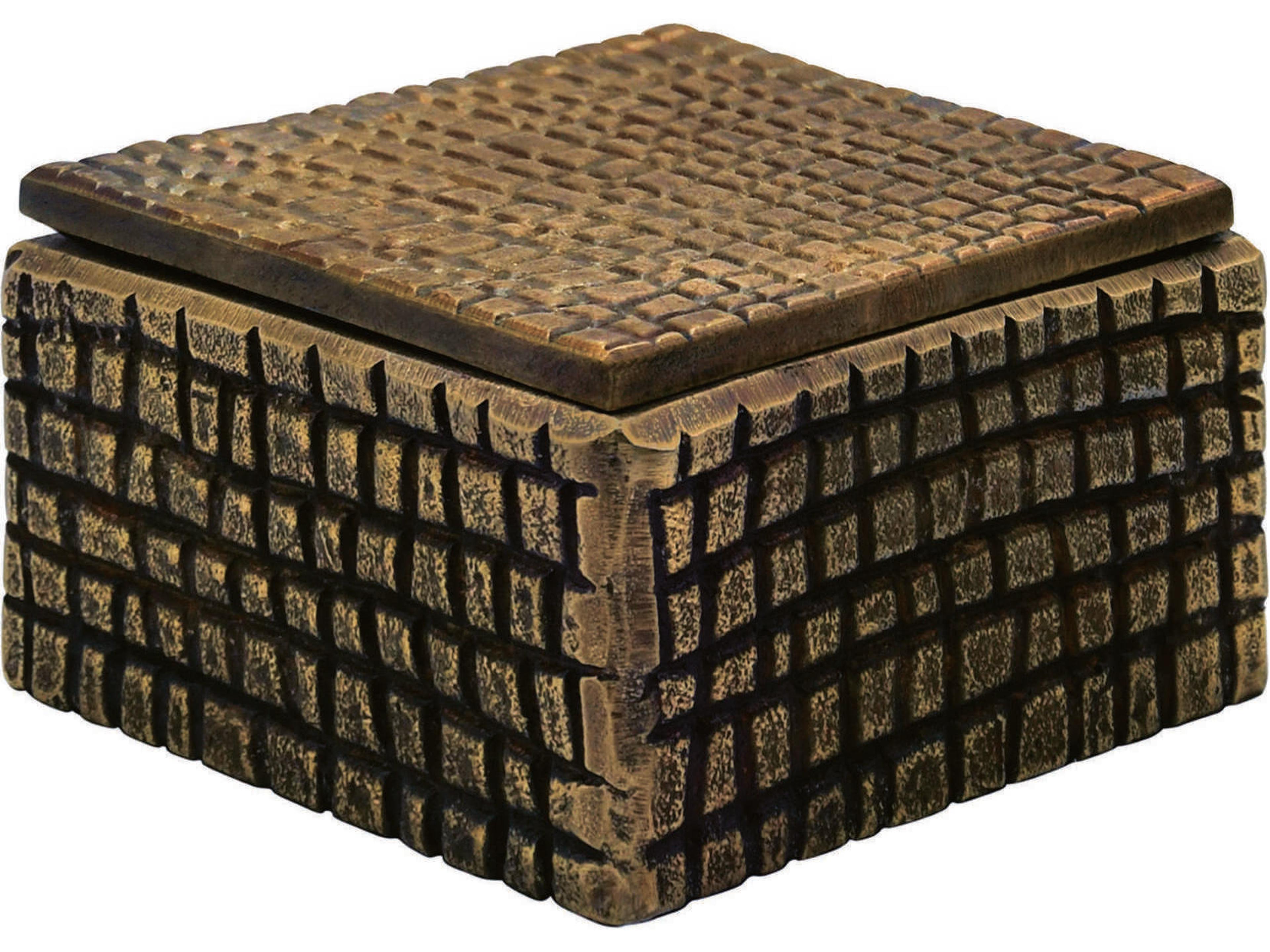 Reptile Texture Small Brass Aluminum Box