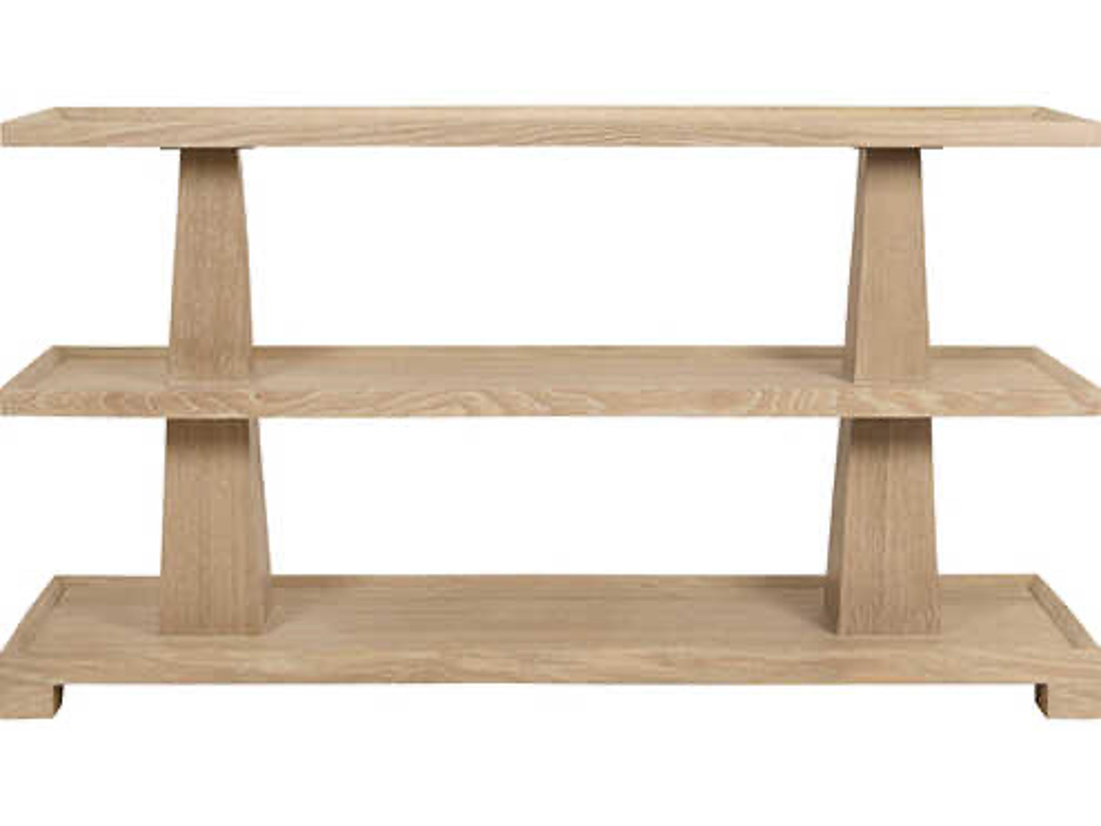 Worlds Away Lowen Rectangular Wood Brown Console Table