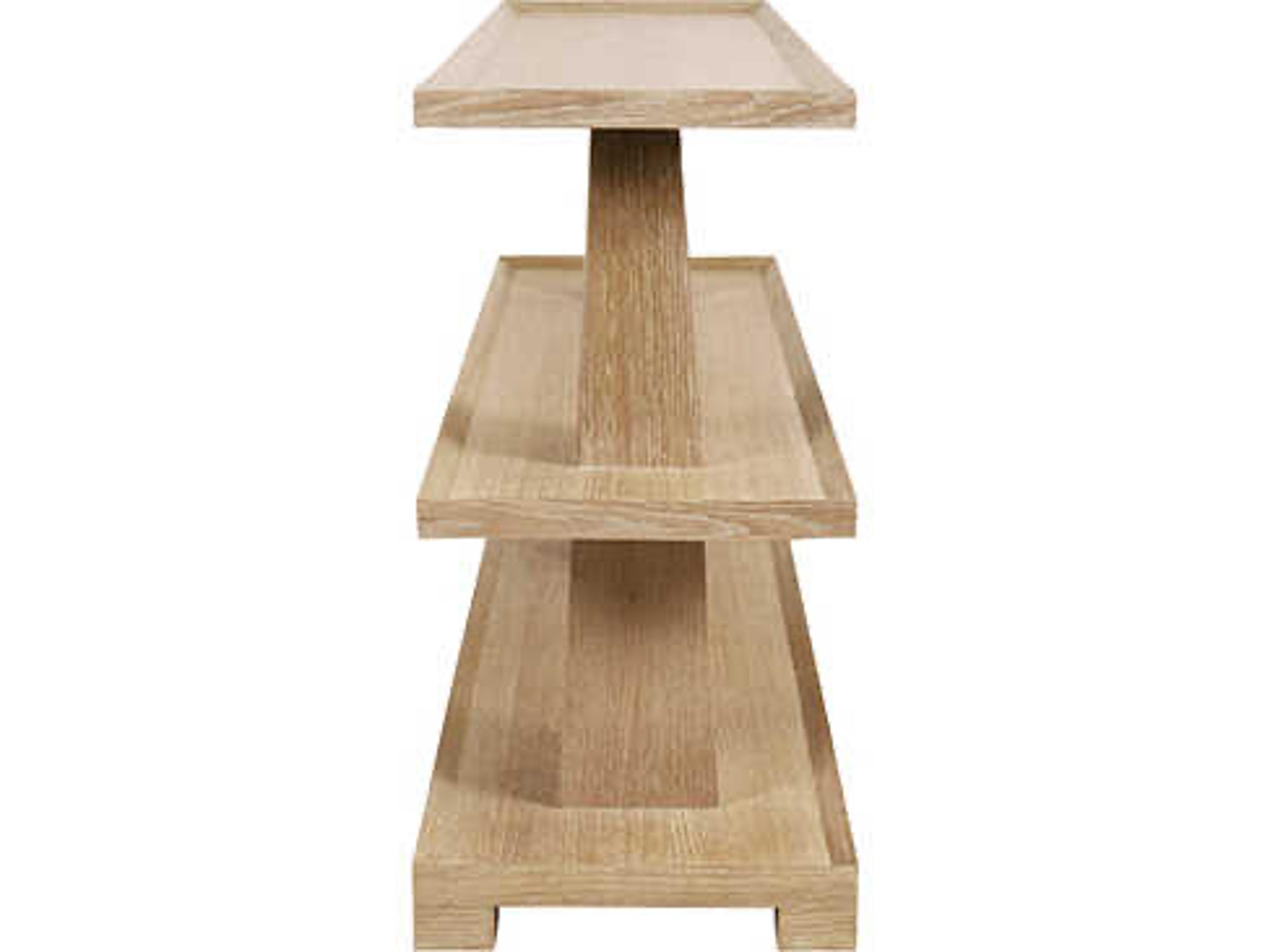 Worlds Away Lowen Rectangular Wood Brown Console Table