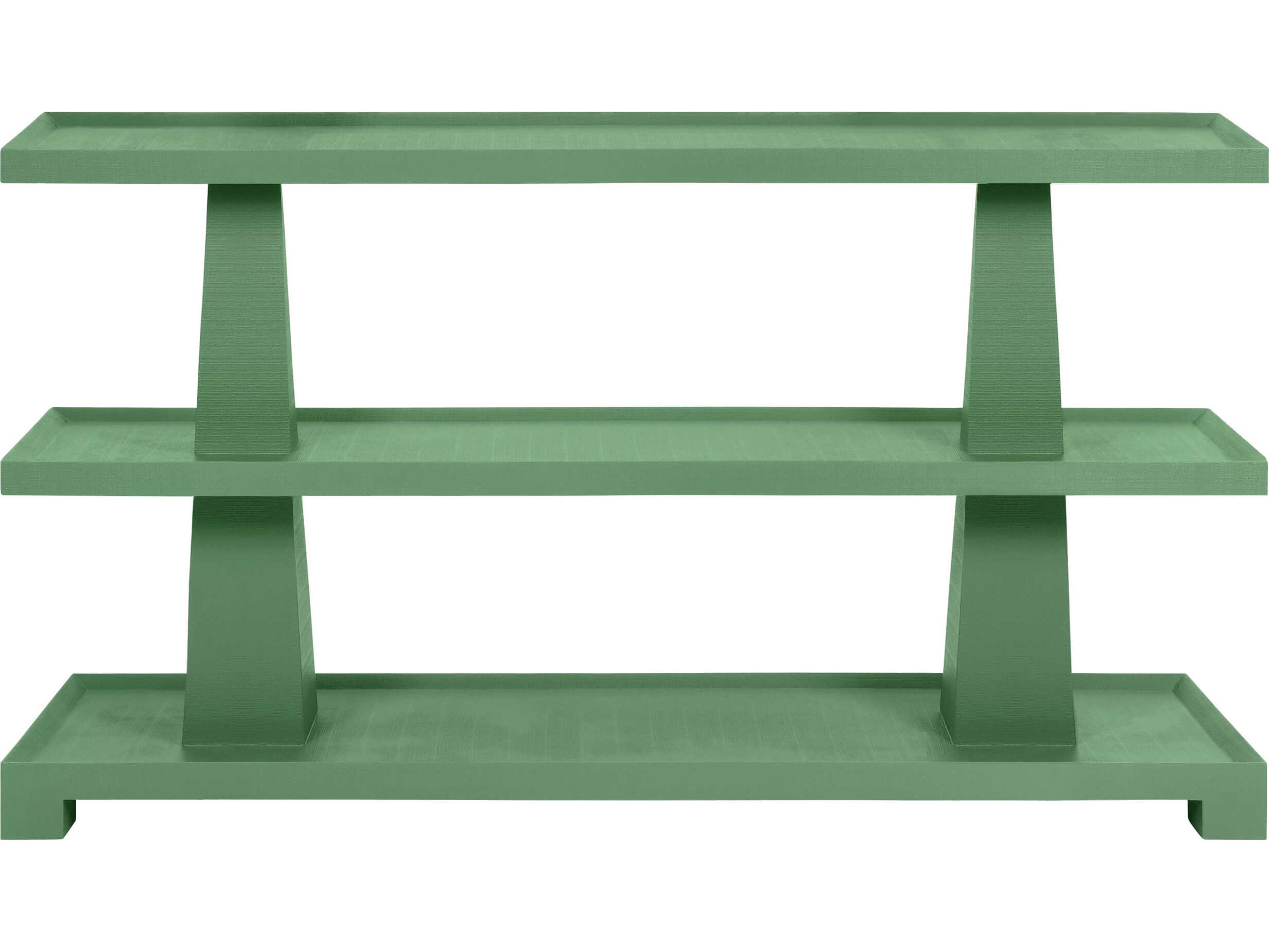 Worlds Away Lowen Rectangular Wood Green Console Table