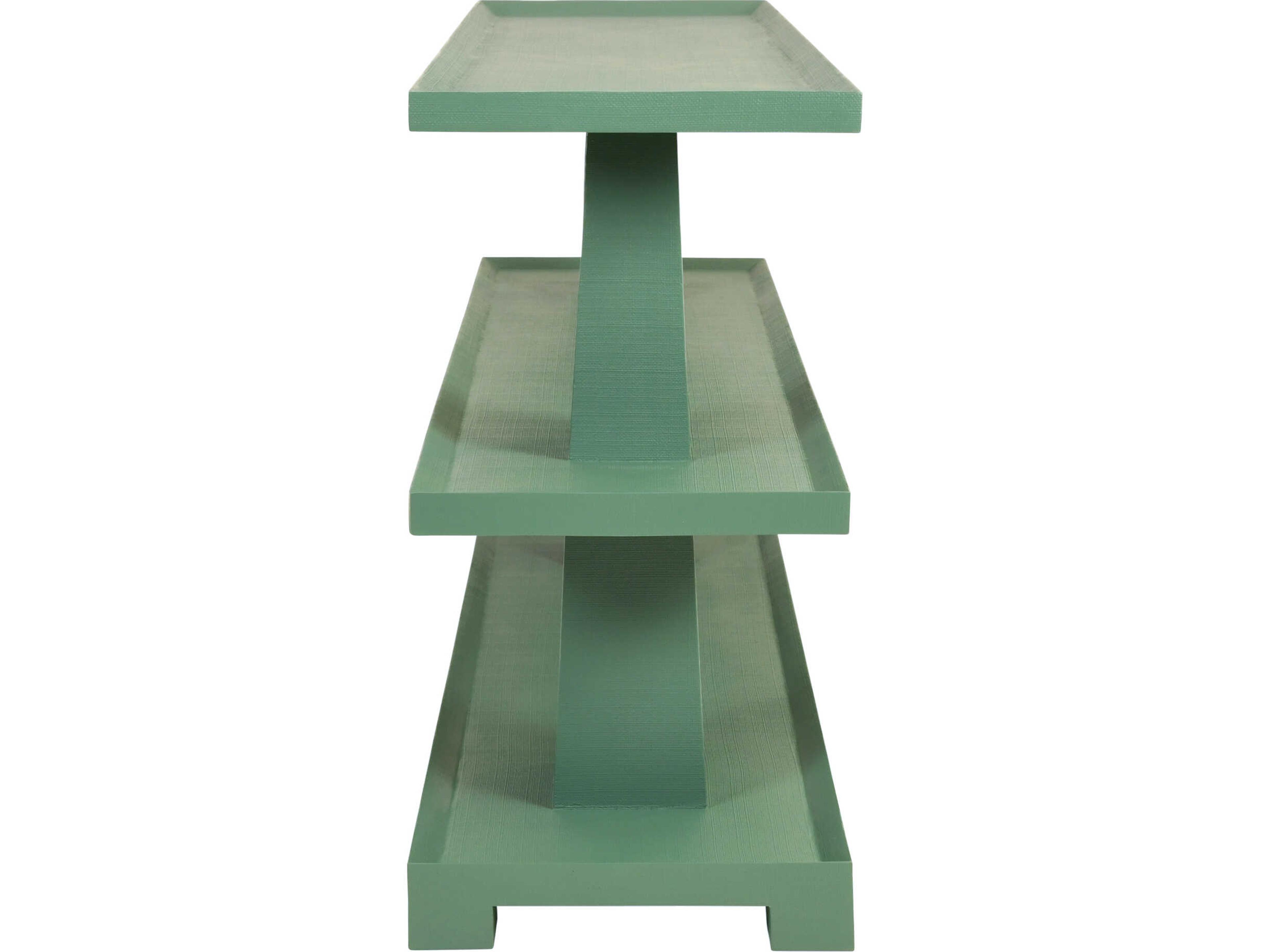 Worlds Away Lowen Rectangular Wood Green Console Table