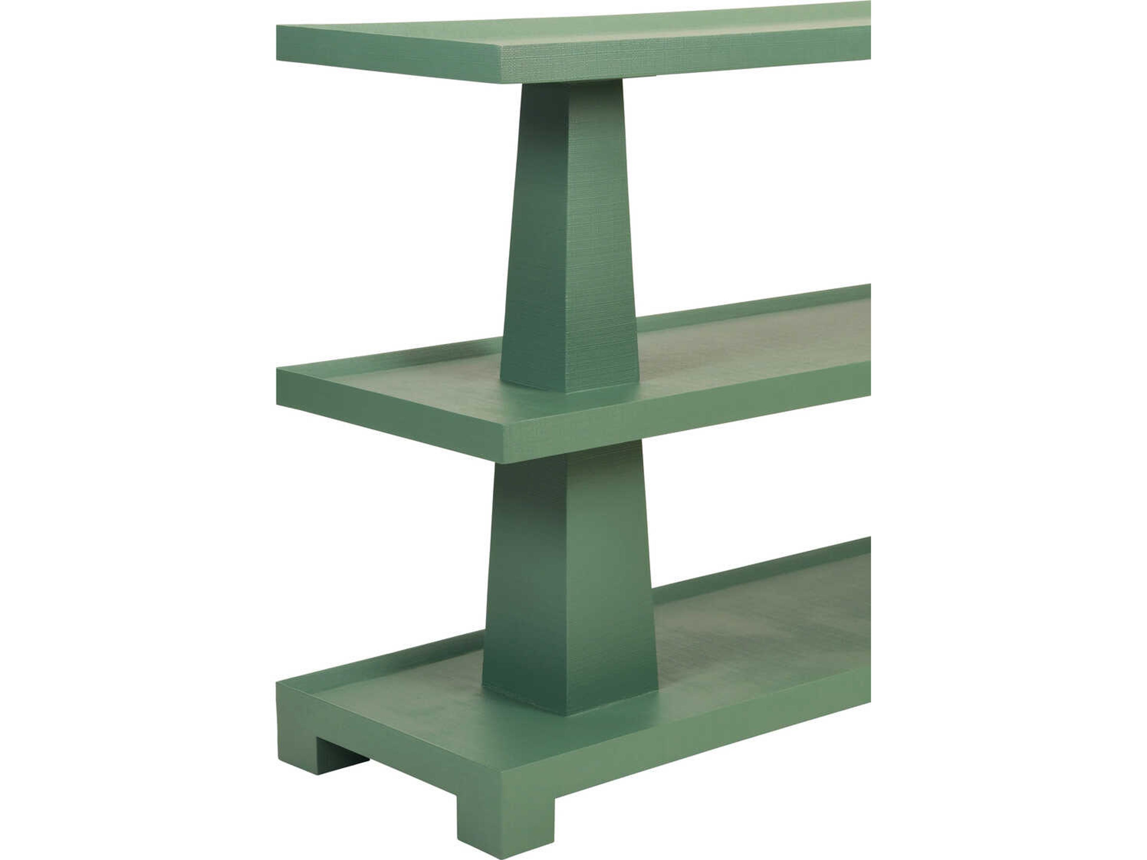 Worlds Away Lowen Rectangular Wood Green Console Table
