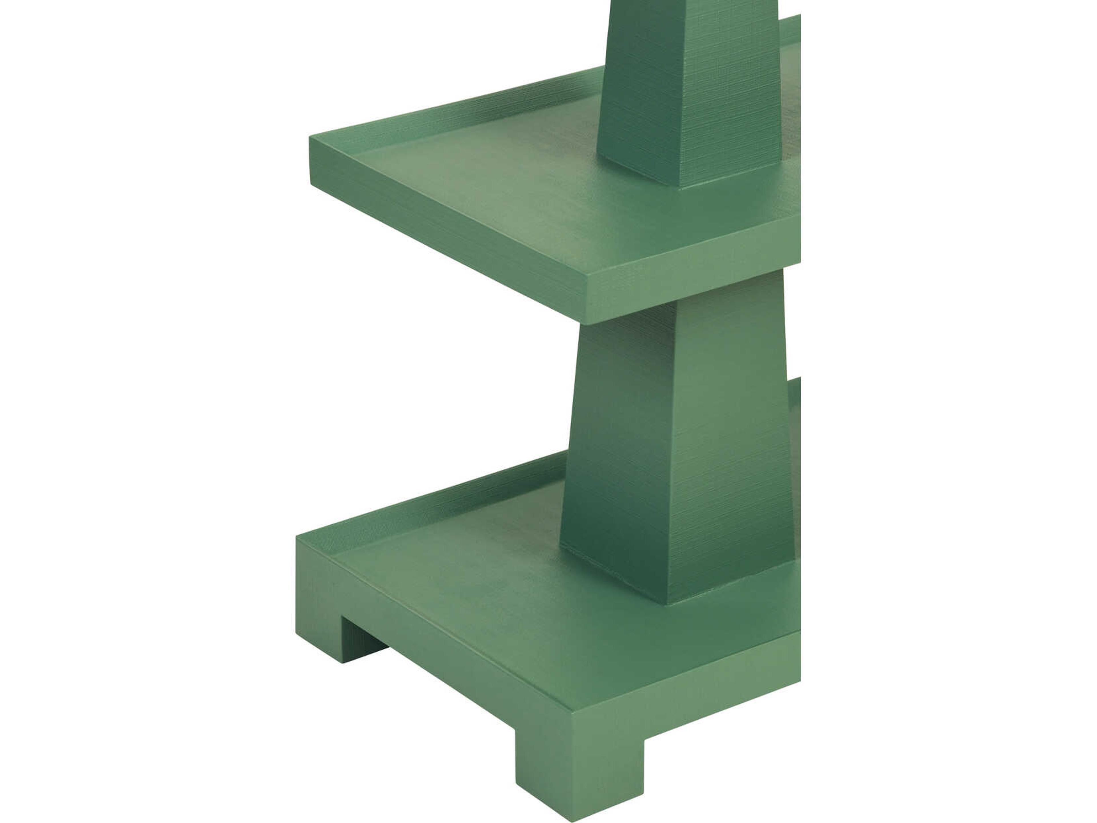 Worlds Away Lowen Rectangular Wood Green Console Table