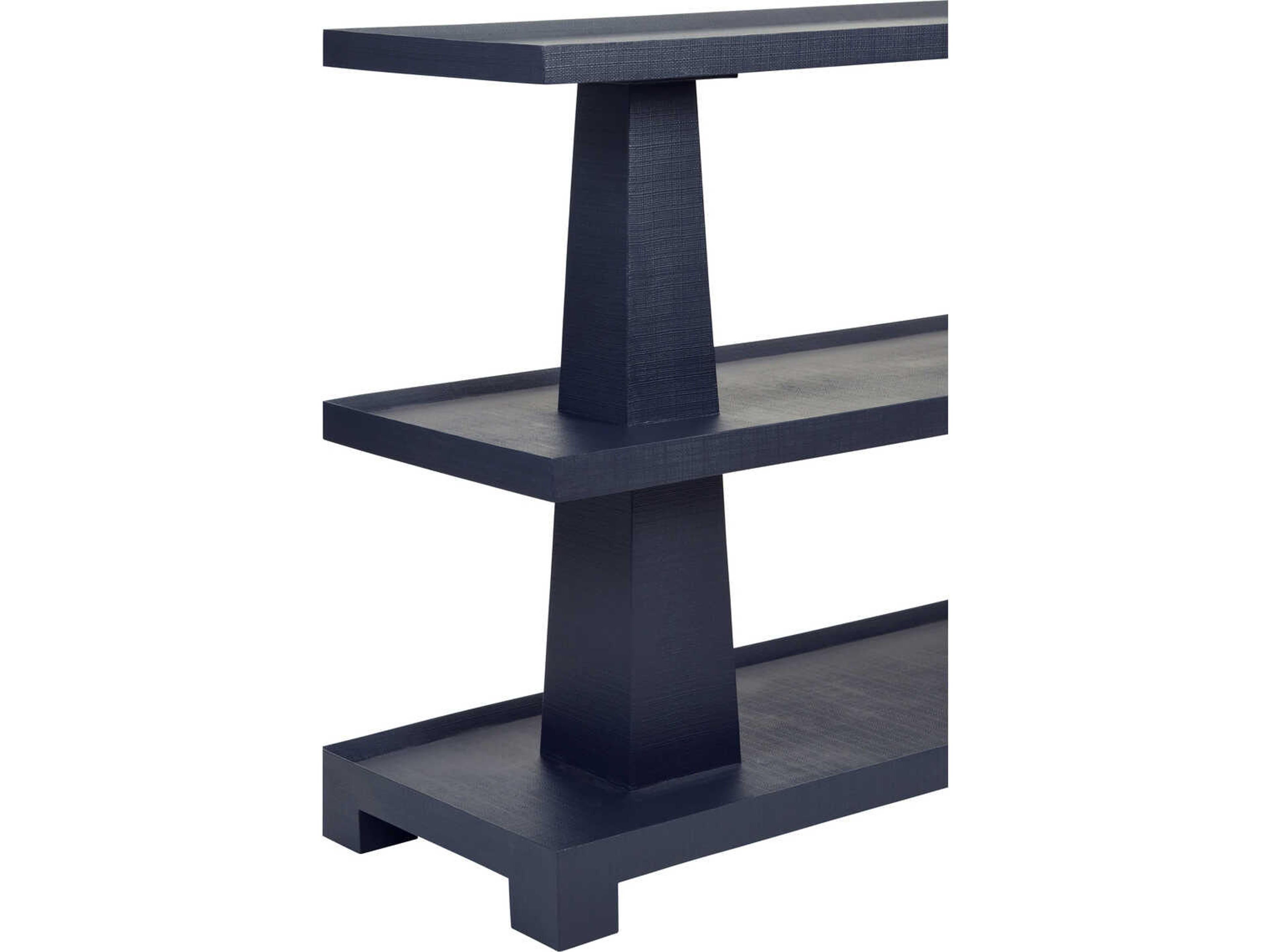 Worlds Away Lowen Rectangular Wood Blue Console Table