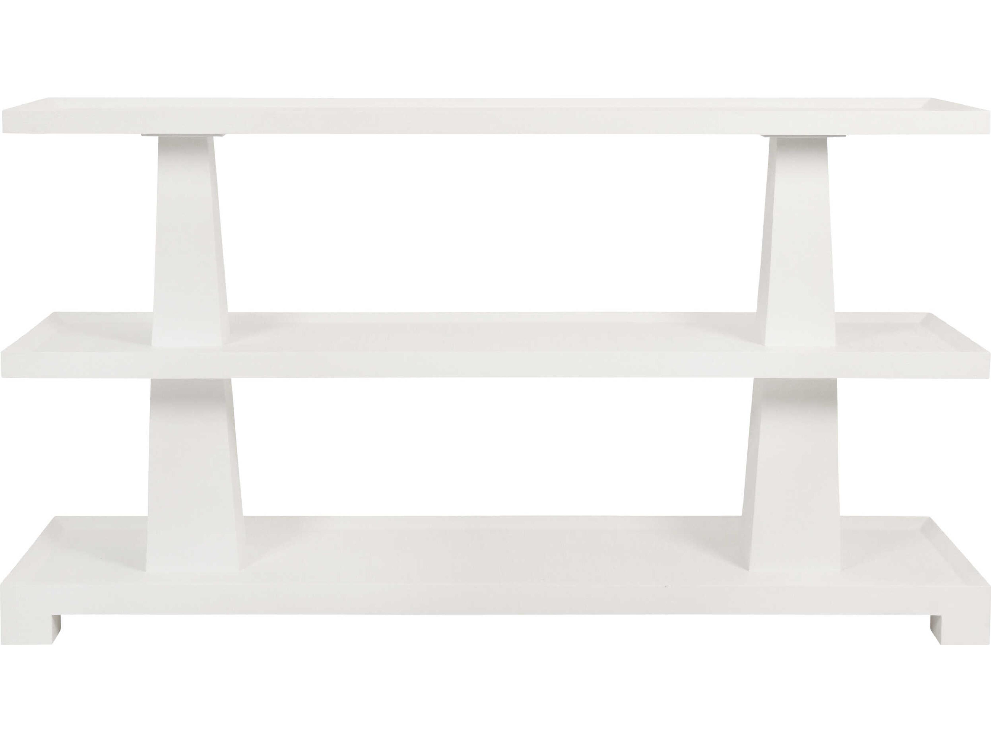 Worlds Away Lowen Rectangular Wood White Console Table