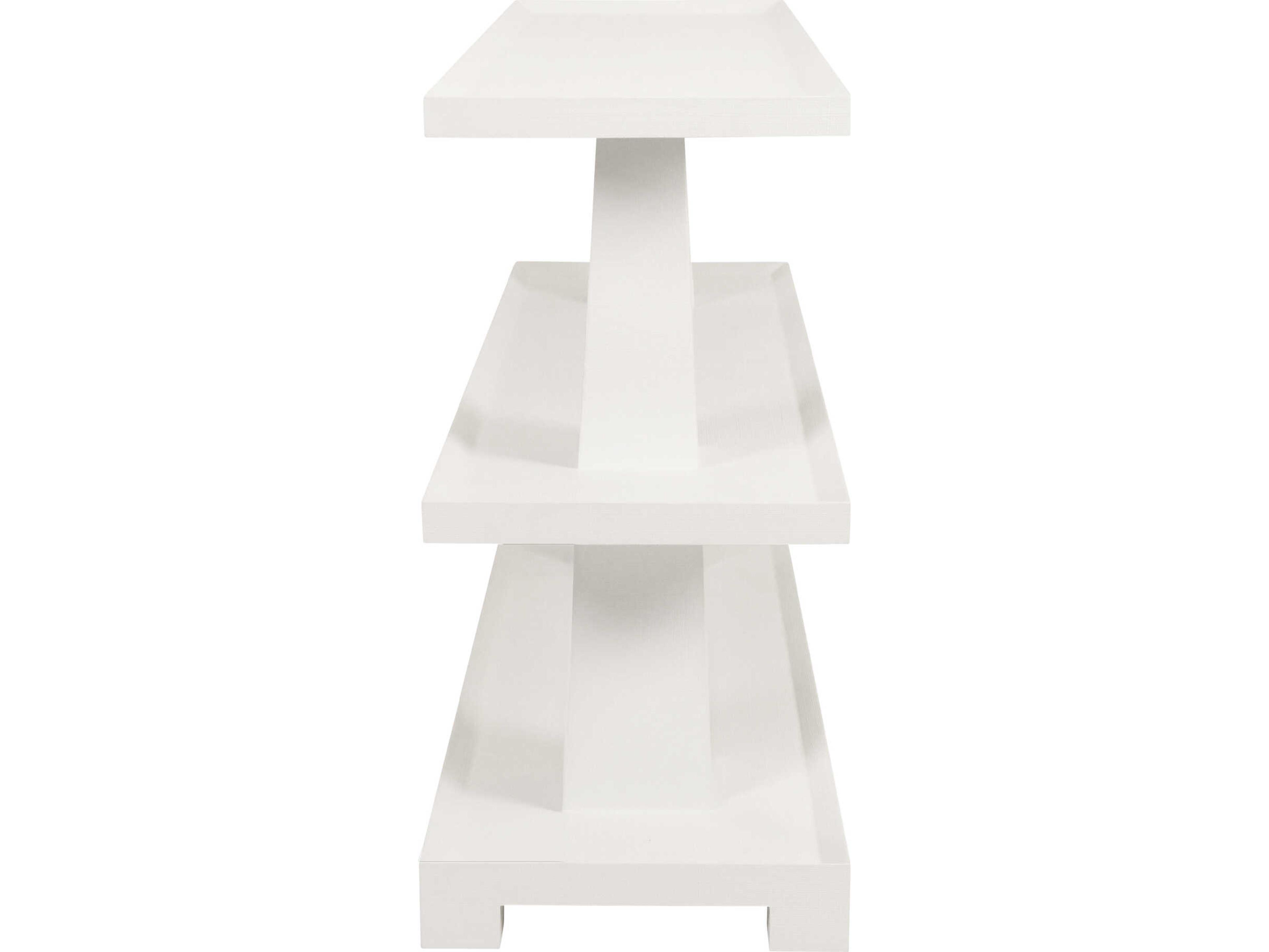 Worlds Away Lowen Rectangular Wood White Console Table