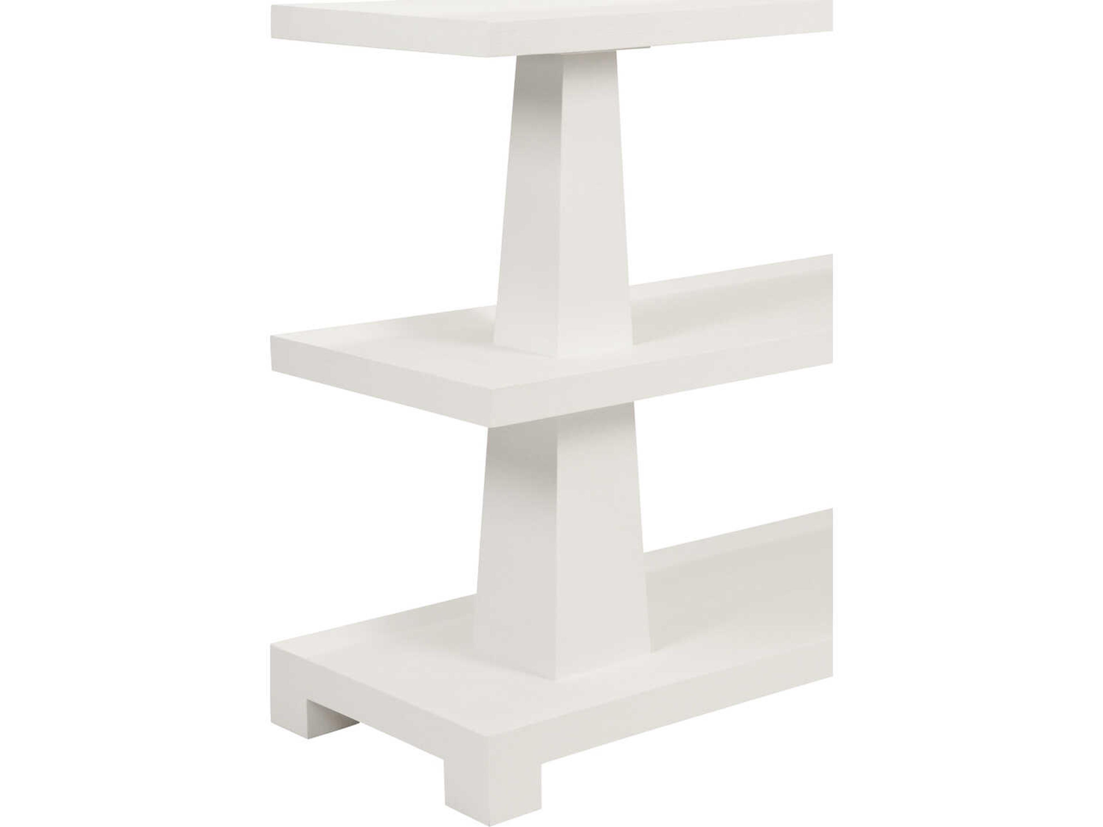 Worlds Away Lowen Rectangular Wood White Console Table