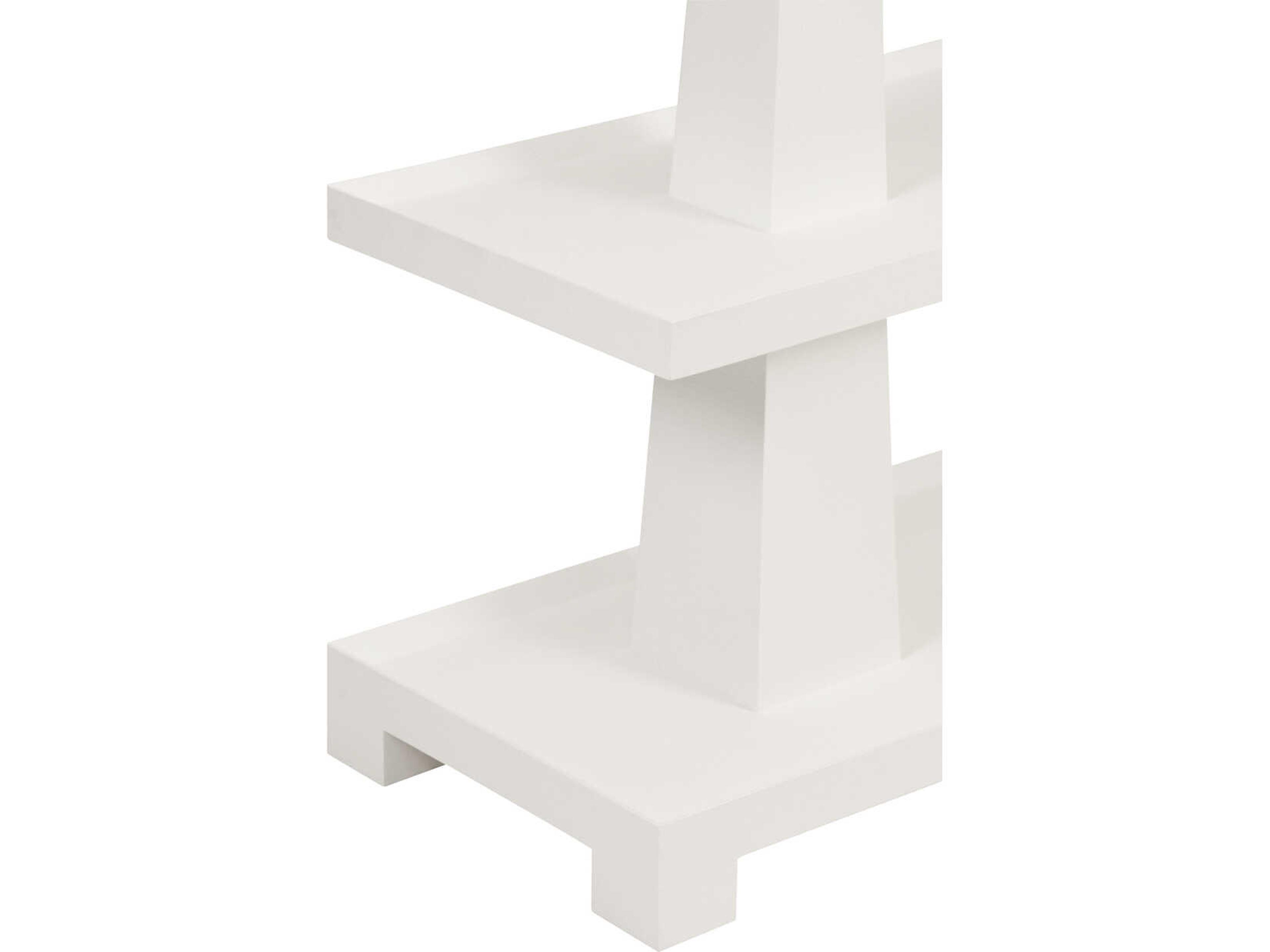 Worlds Away Lowen Rectangular Wood White Console Table