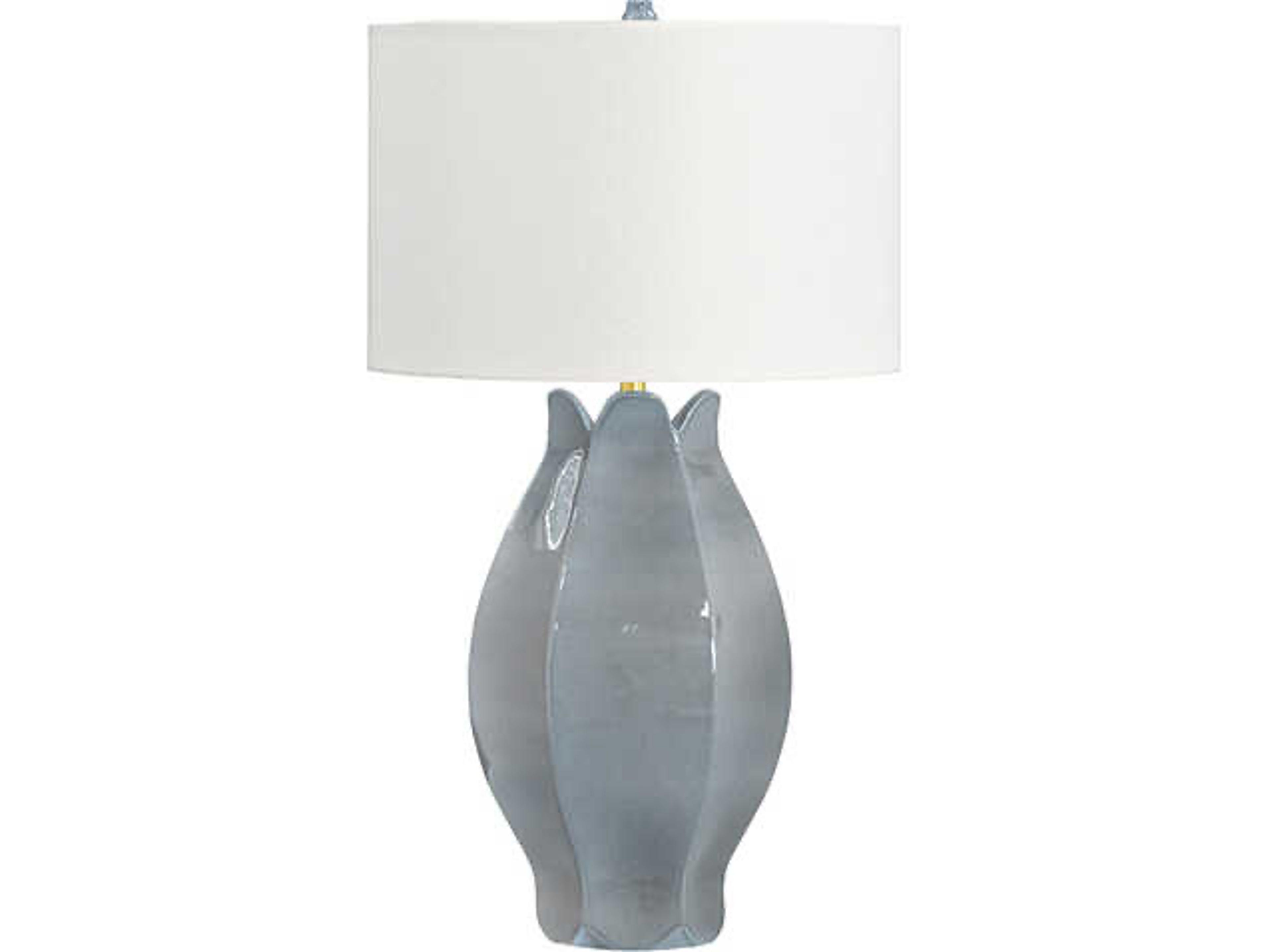 Mae Organic Floral Grey Blue Buffet Lamp
