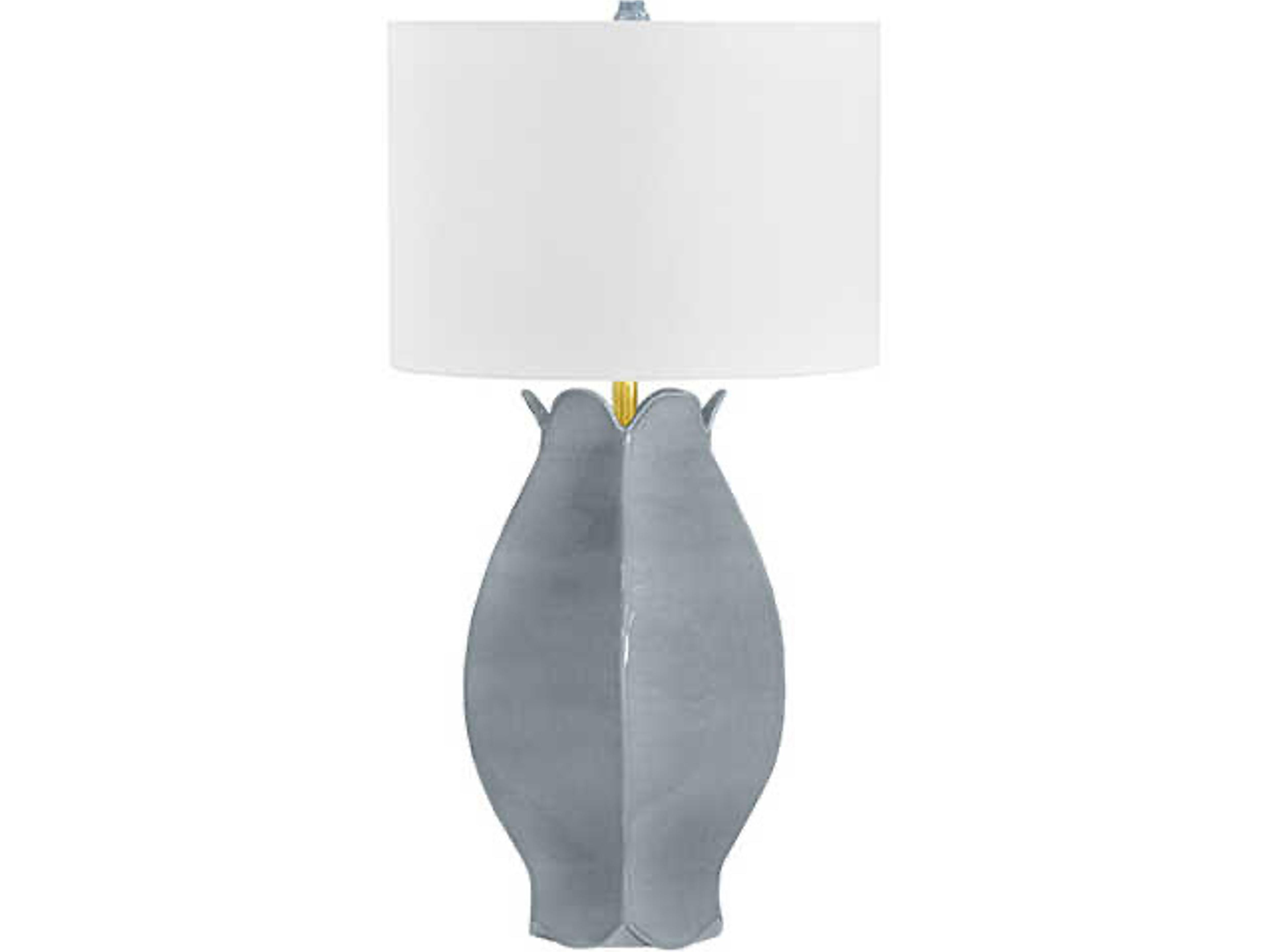 Worlds Away Mae Organic Floral Grey Blue Buffet Lamp