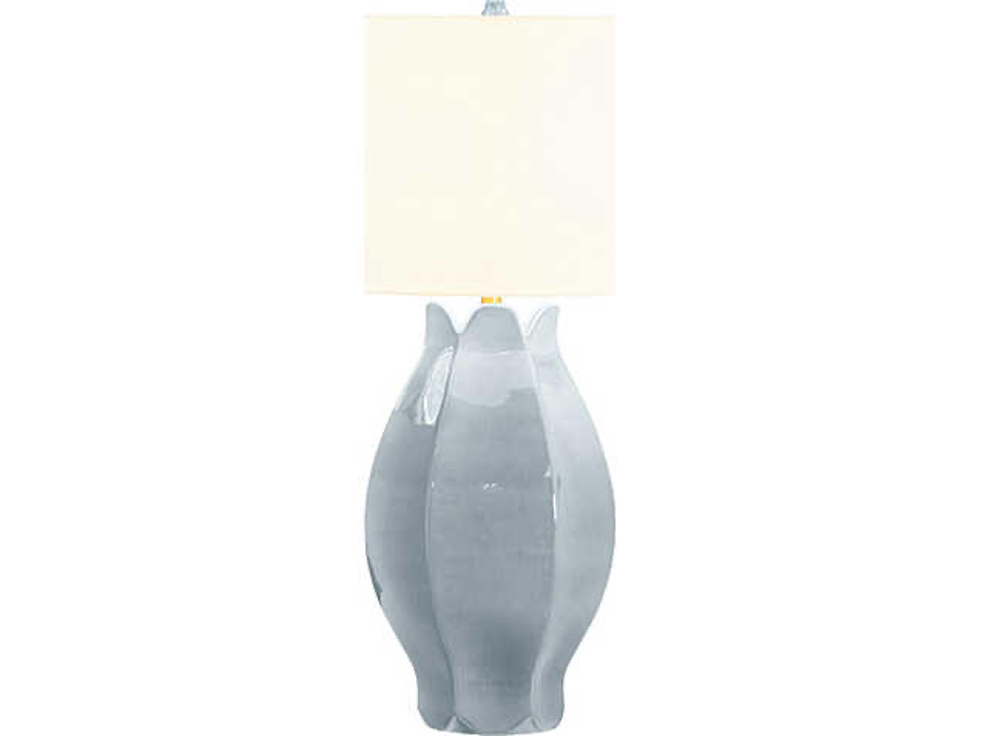 Worlds Away Mae Organic Floral Grey Blue Buffet Lamp