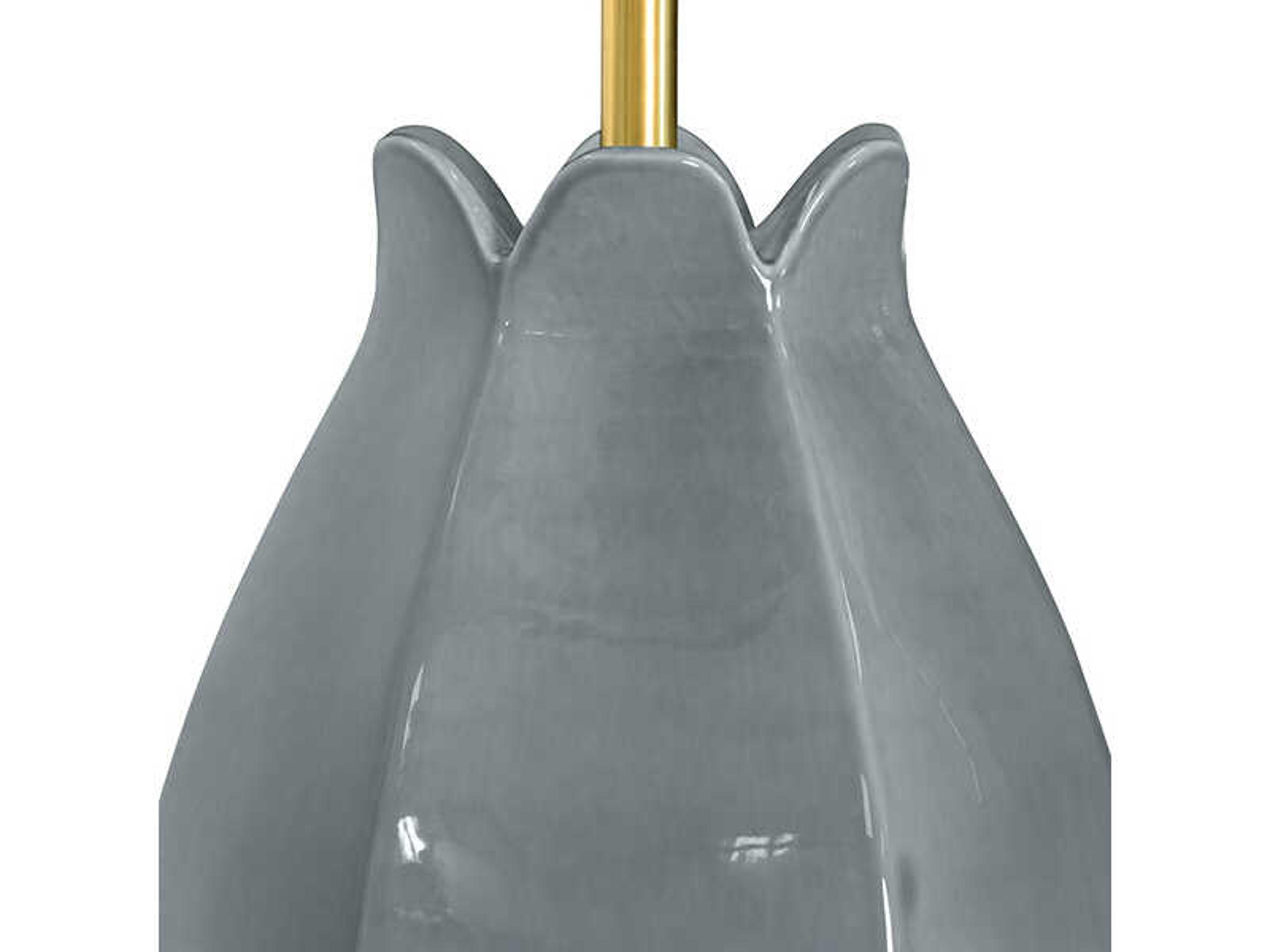 Worlds Away Mae Organic Floral Grey Blue Buffet Lamp