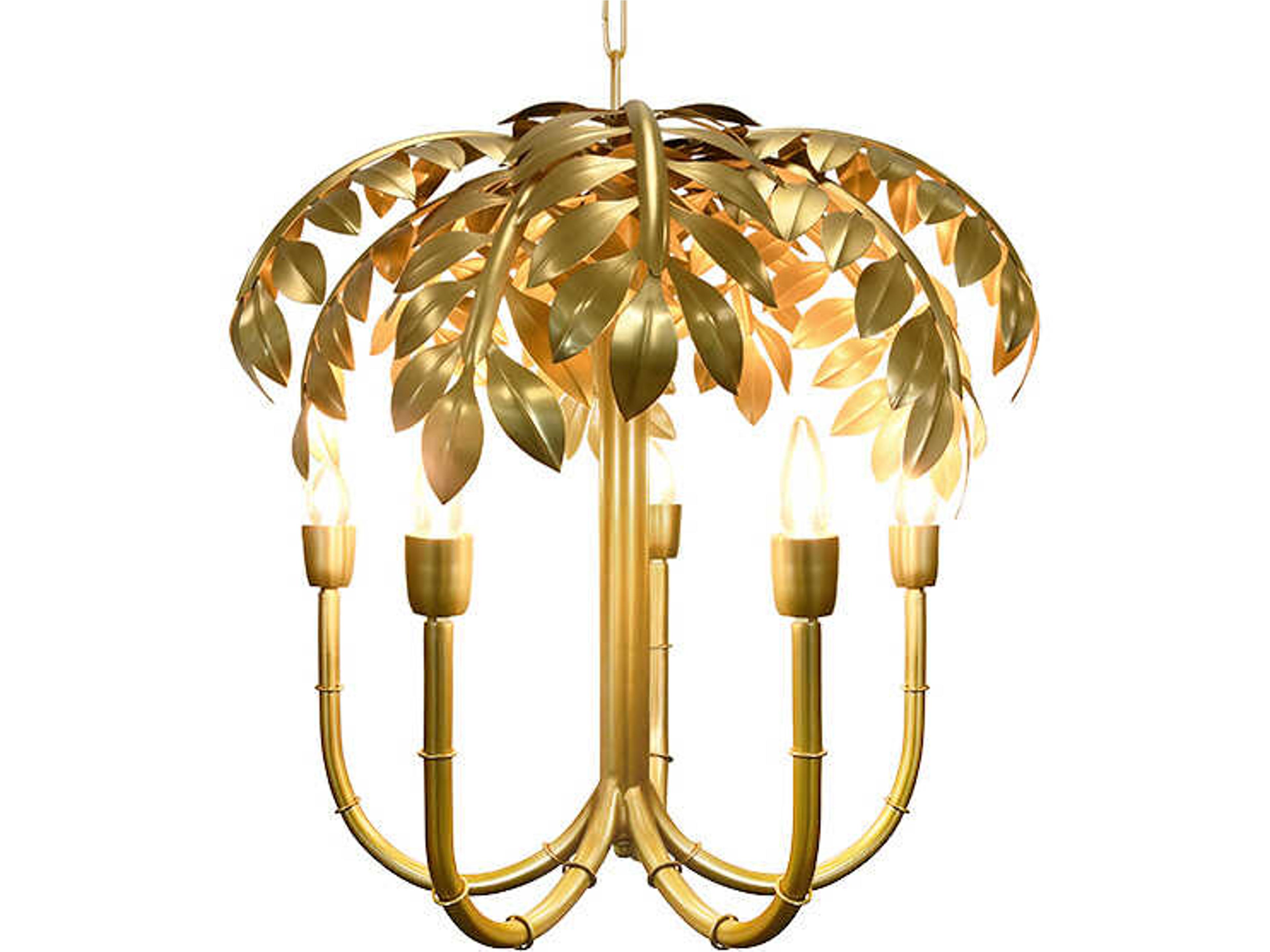 Millie Palm Tree 5-Light Brass Traditional Chandelier