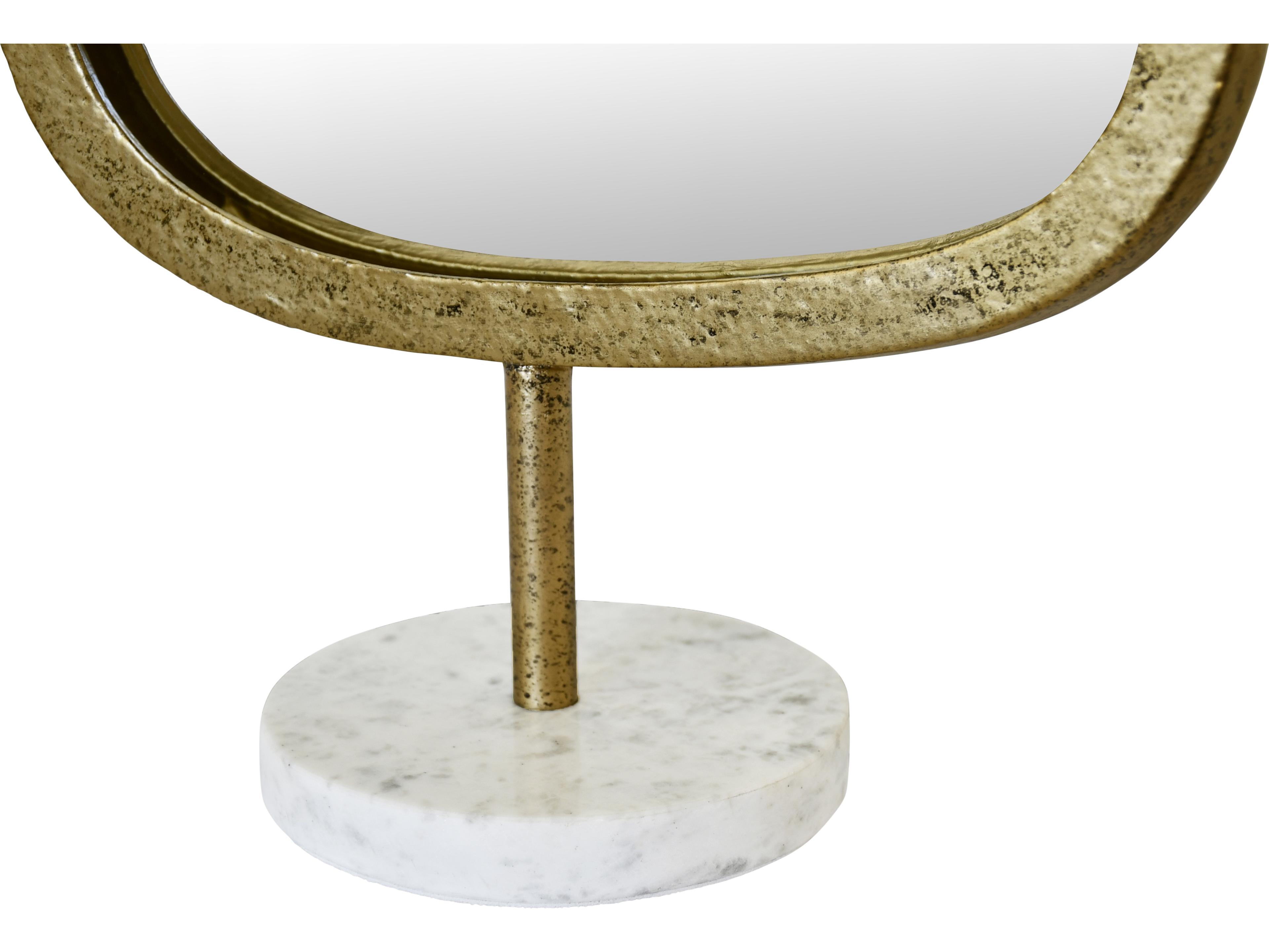 Worlds Away Iron Aged Gold Tabletop Mirror