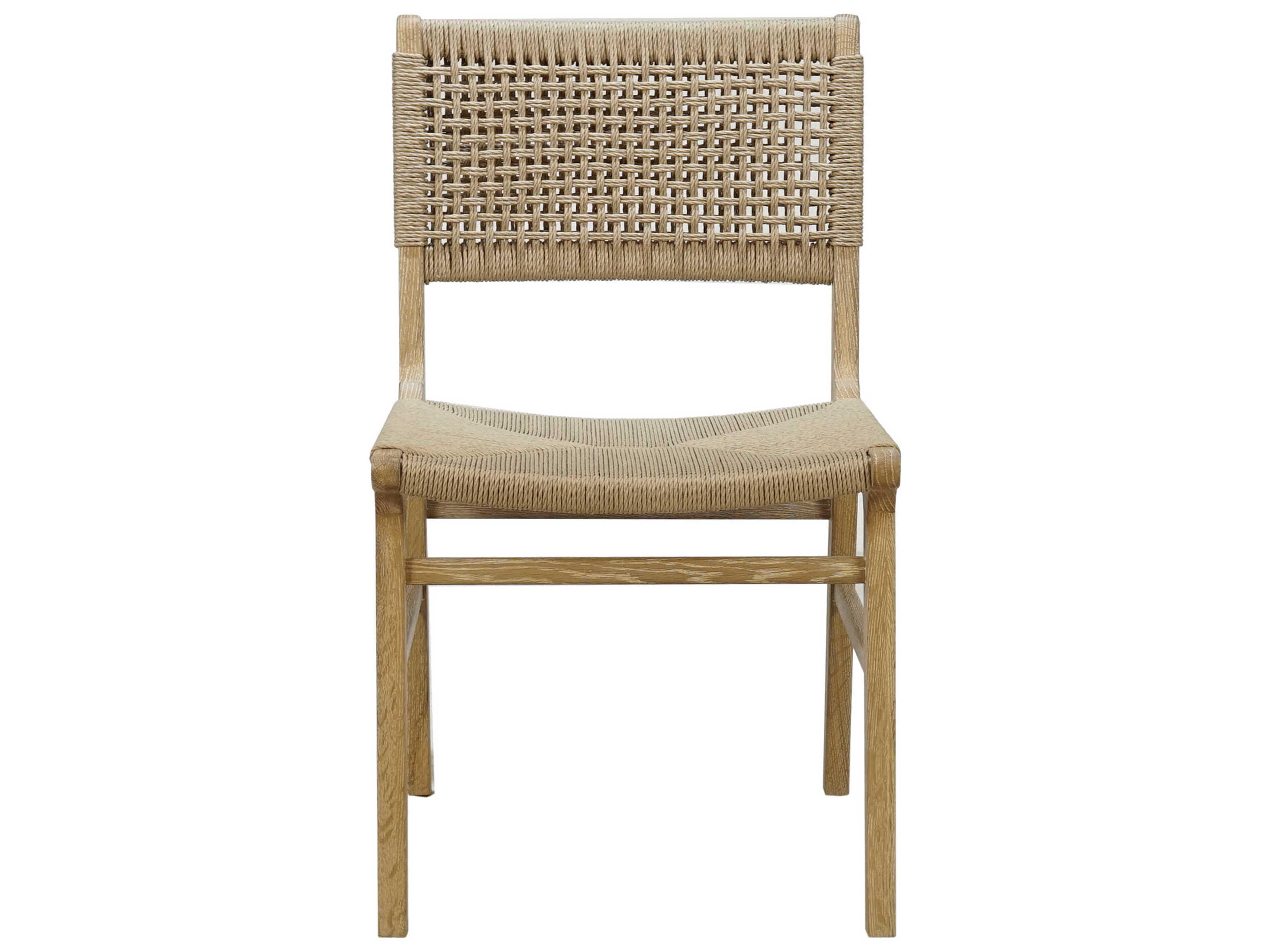 Worlds Away Hardwood Beige Side Dining Chair