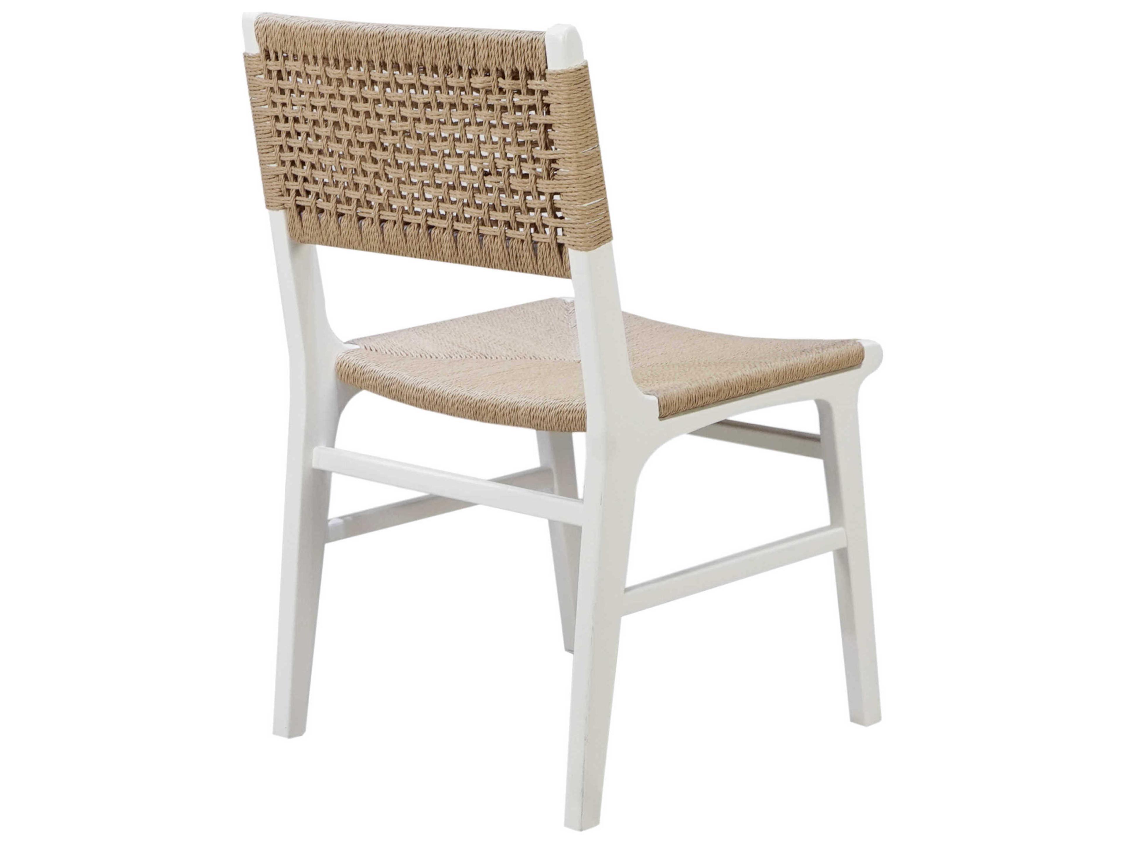 Worlds Away Hardwood White Side Dining Chair