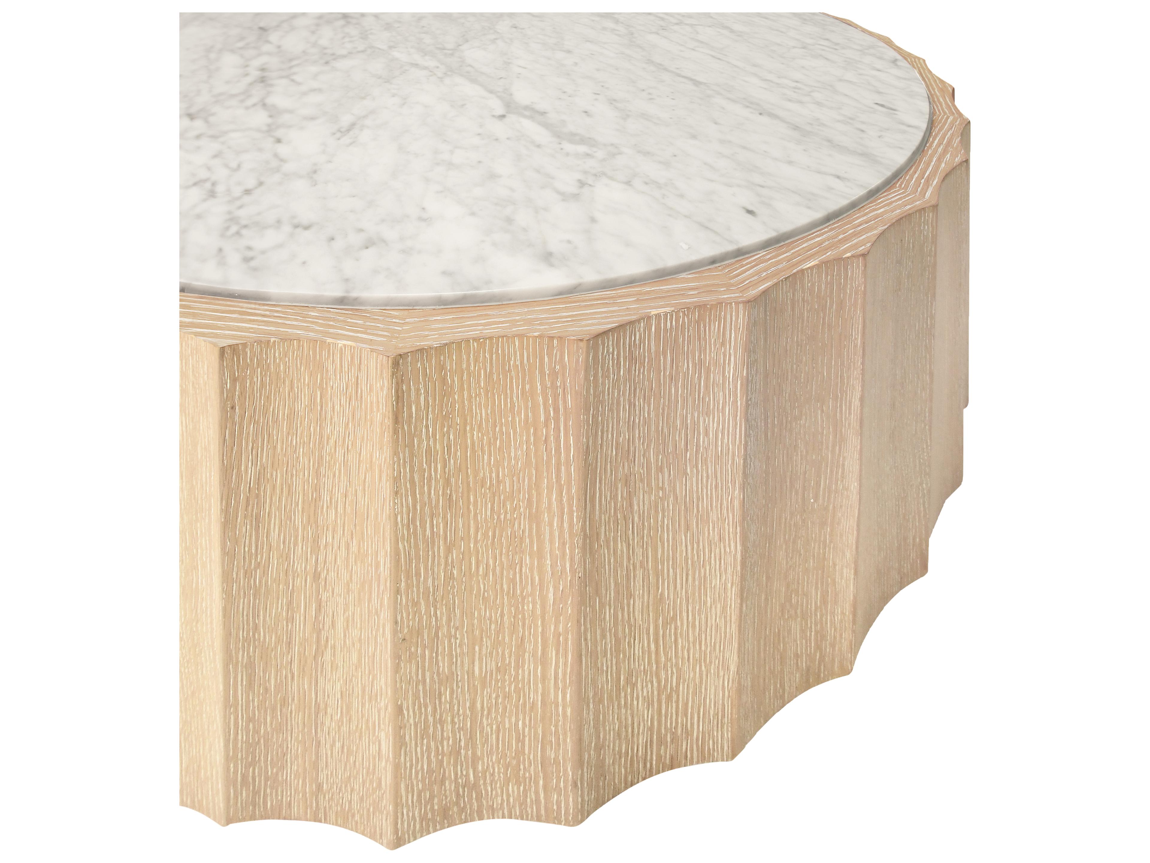 Worlds Away Round Marble Coffee Table