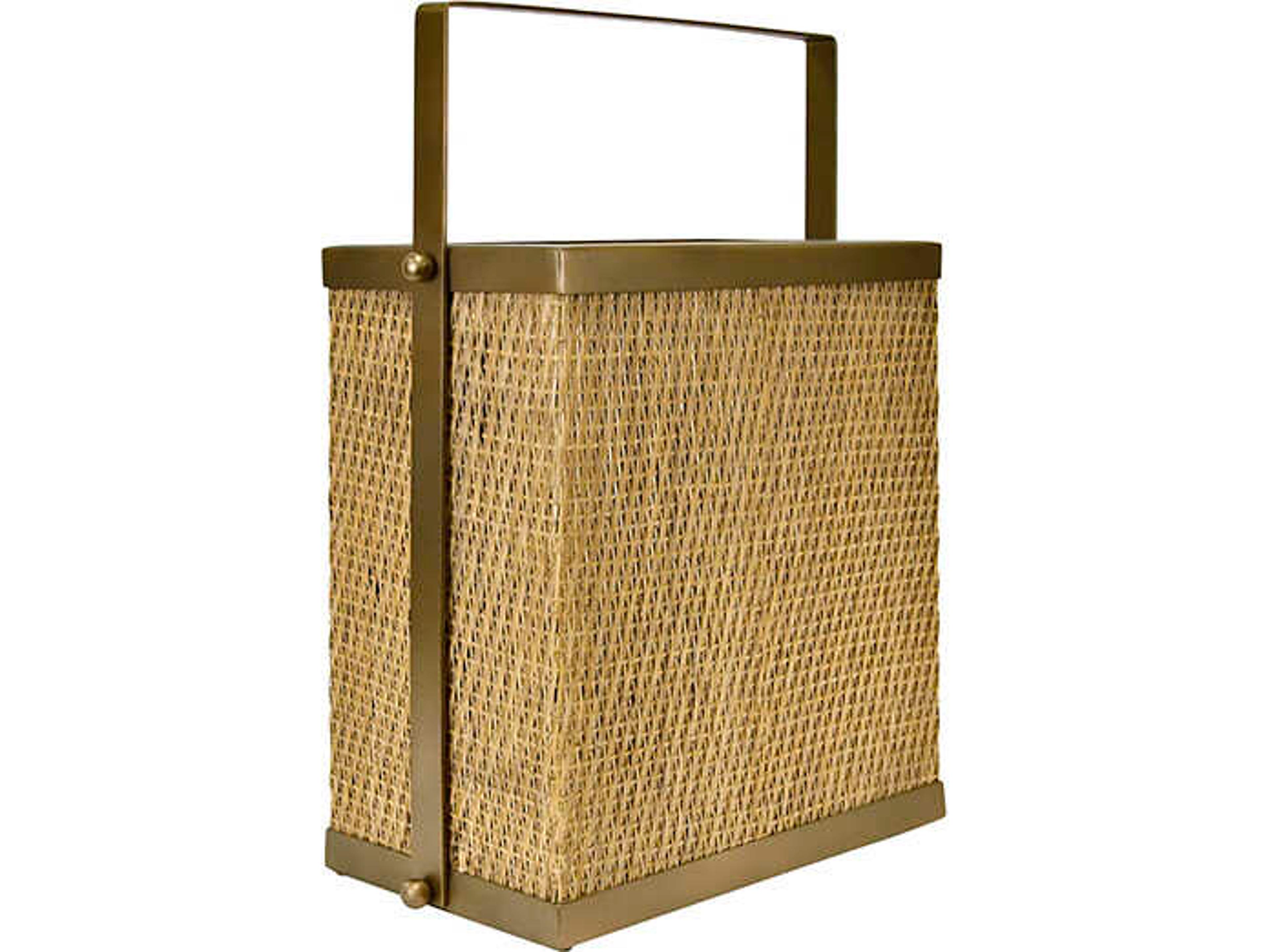 Nelson Woven Rattan Brown Storage Bin Magazine Holder