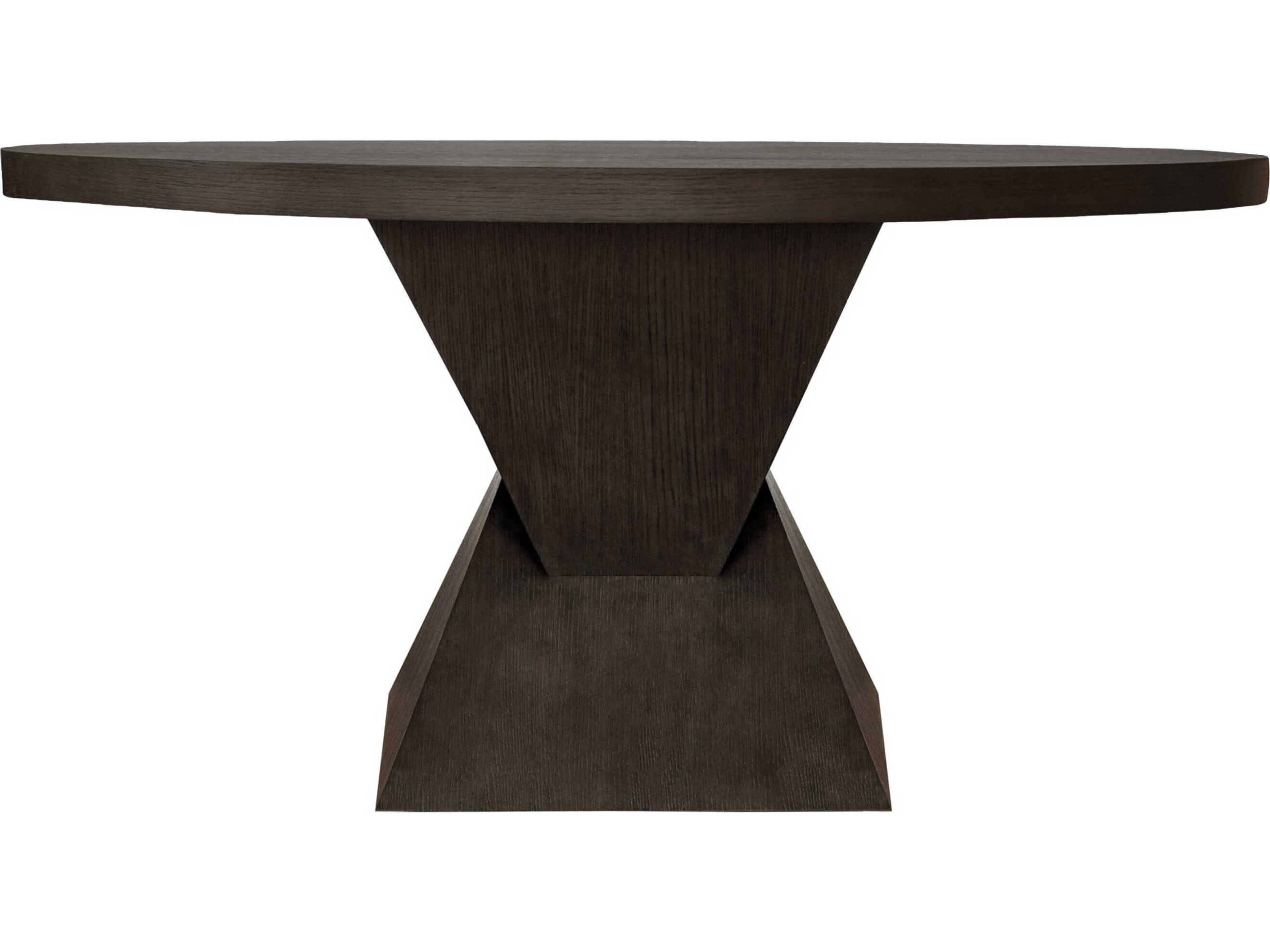 Worlds Away Newport Round Wood Brown Dining Table
