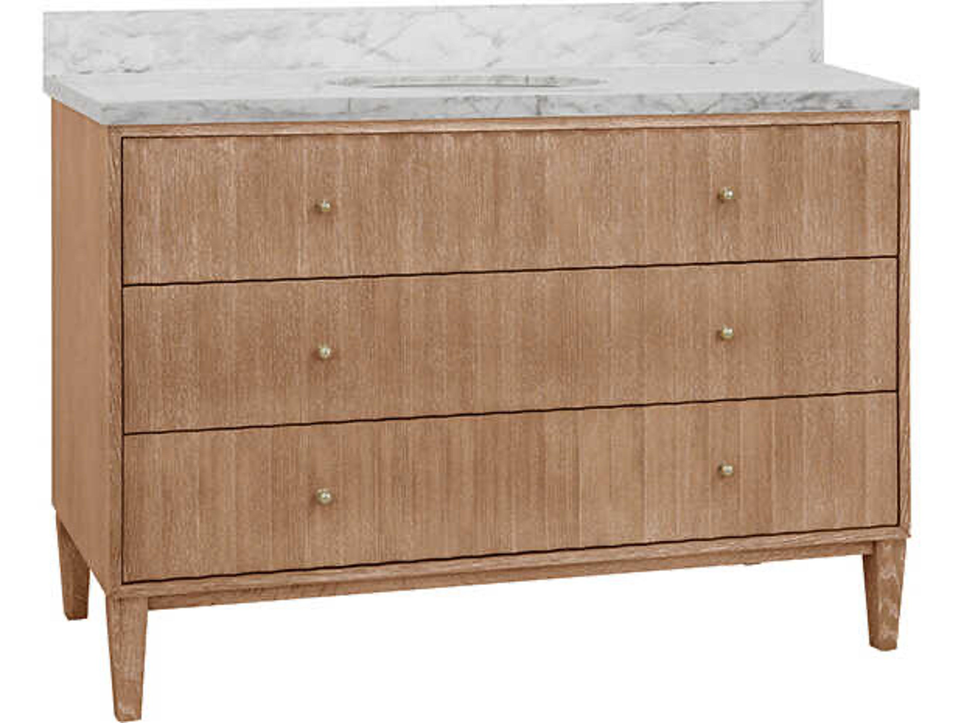 Odin Brown Vanity With White Marble Top Porcelain Sink