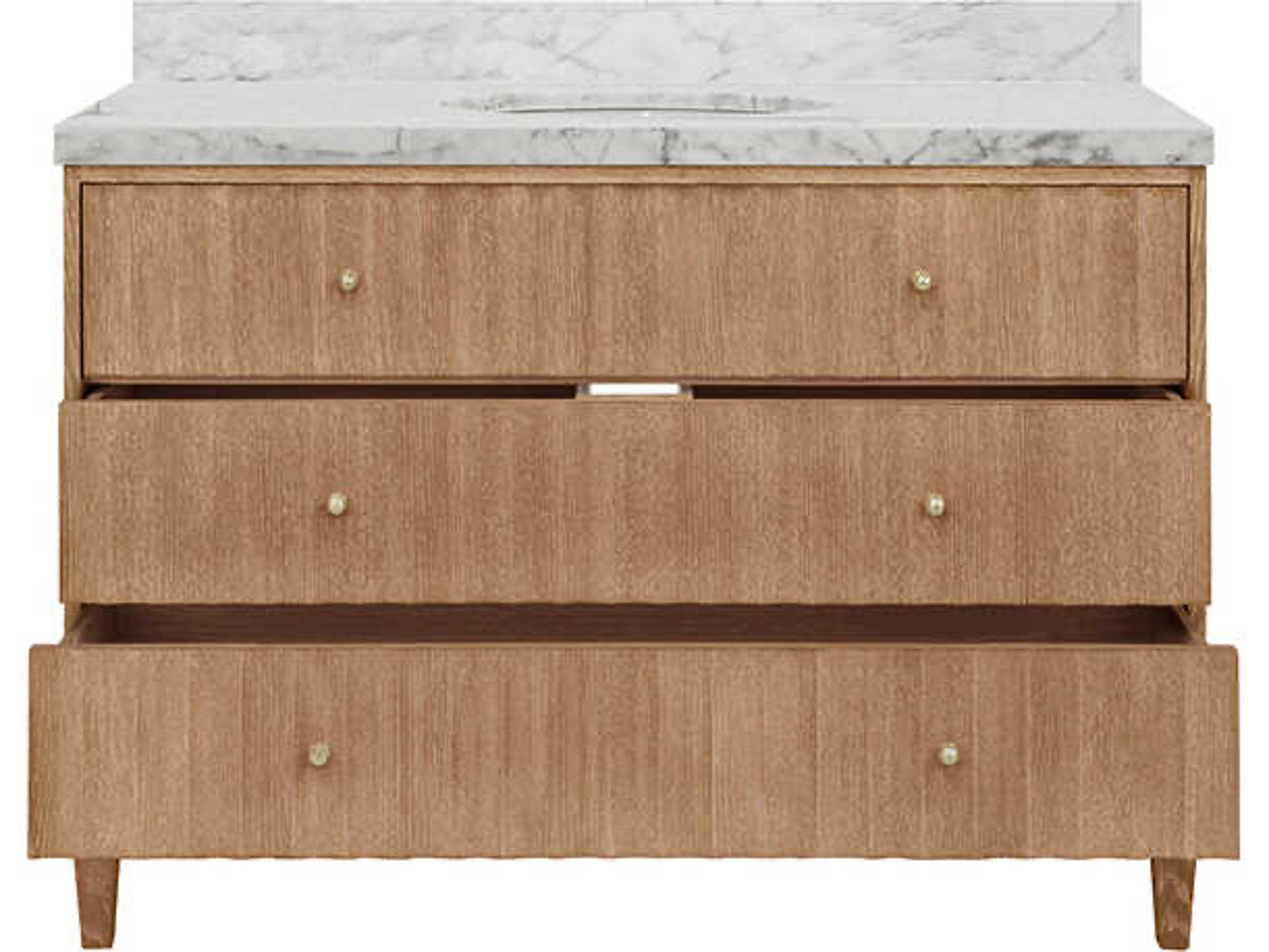 Worlds Away Odin Brown Vanity With White Marble Top Porcelain Sink