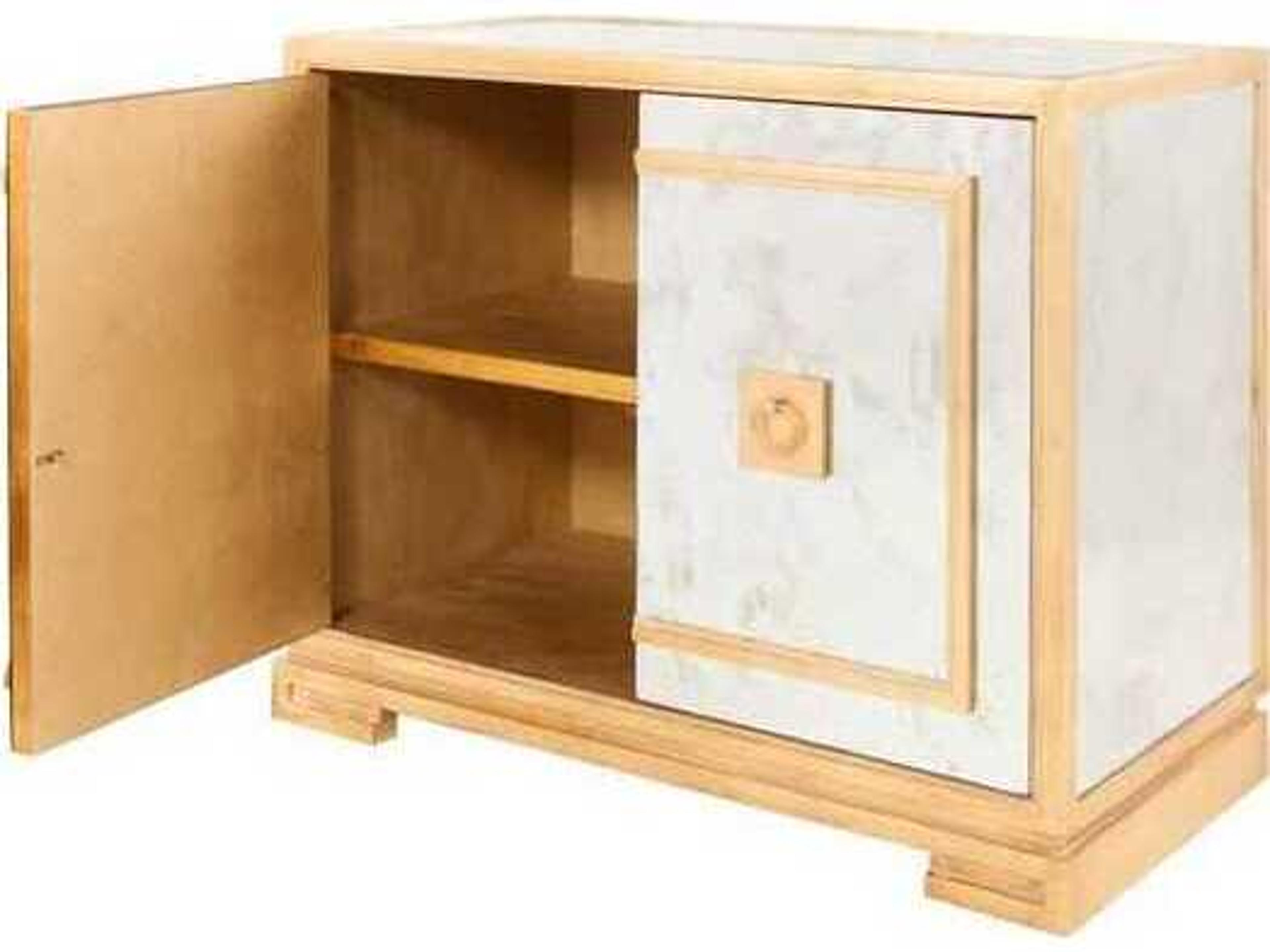 Worlds Away Gold Antique Mirror Accent Chest