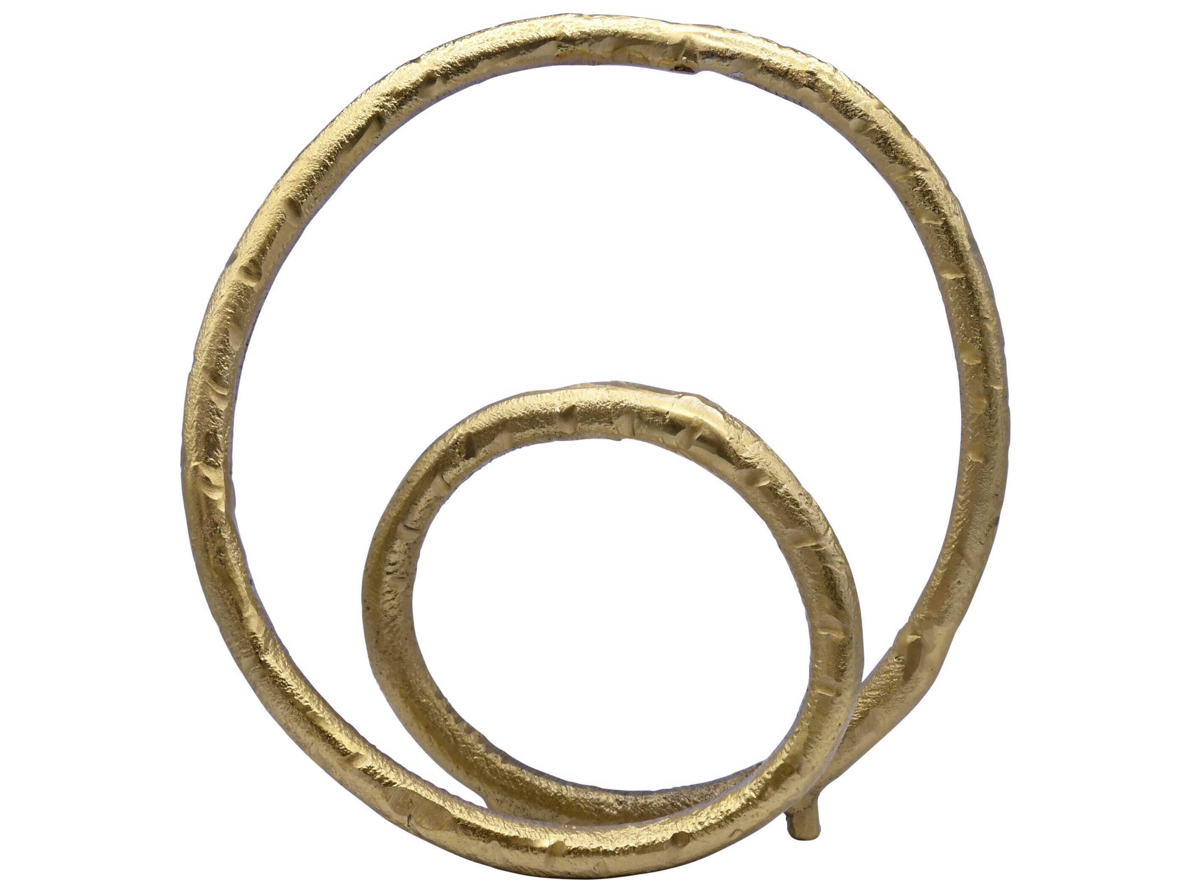 Textured Brass Rounded Metal Loop Sculpture