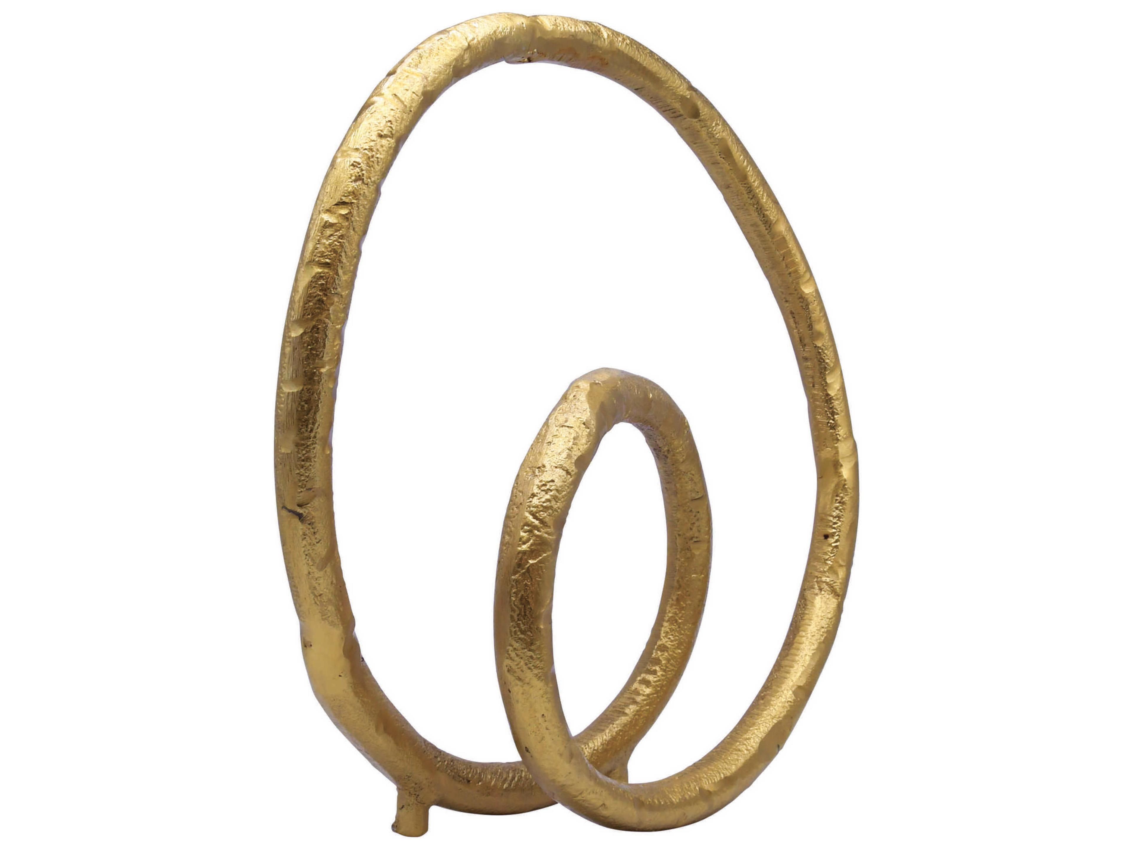 Worlds Away Textured Brass Rounded Metal Loop Sculpture