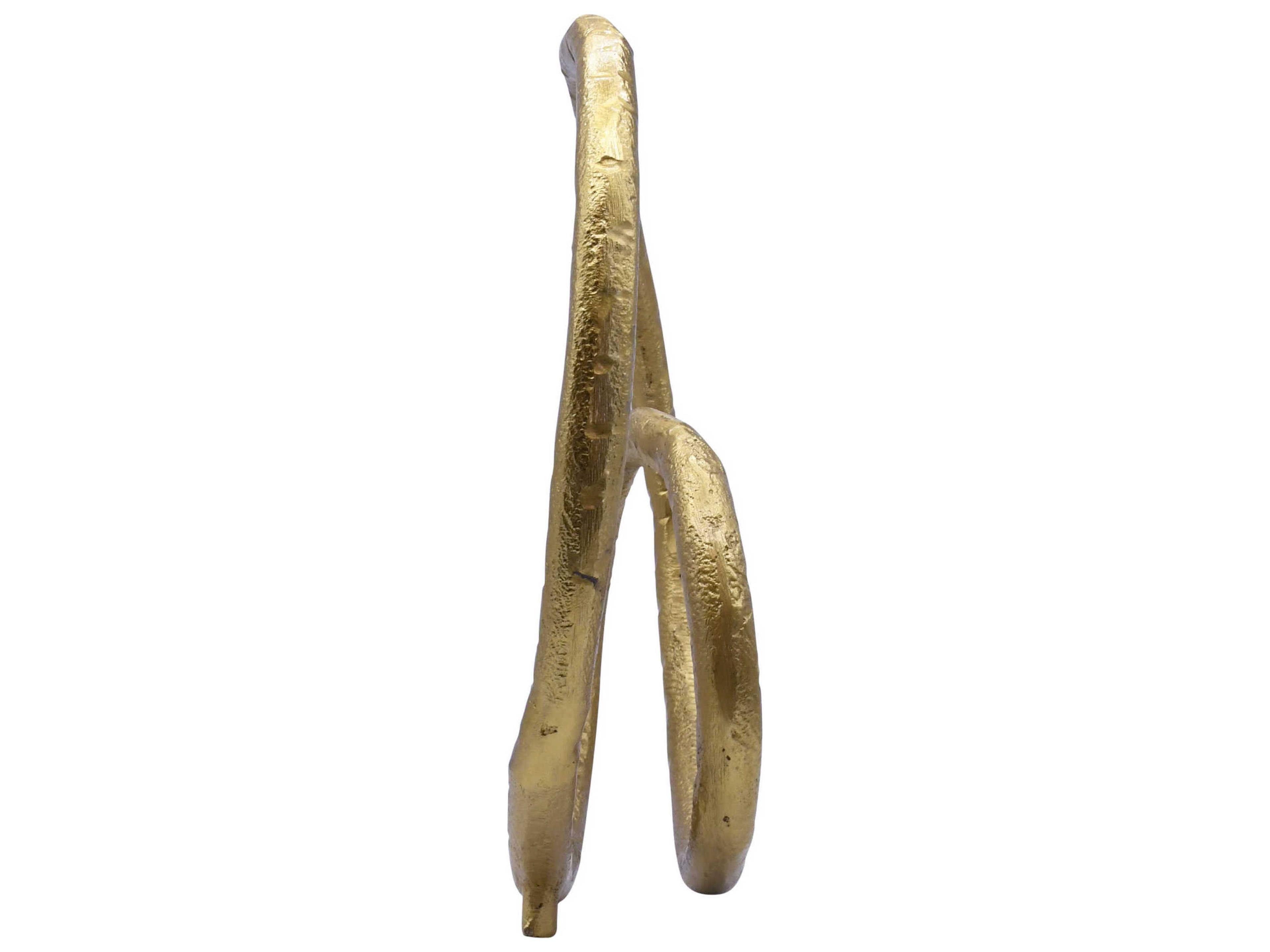 Worlds Away Textured Brass Rounded Metal Loop Sculpture