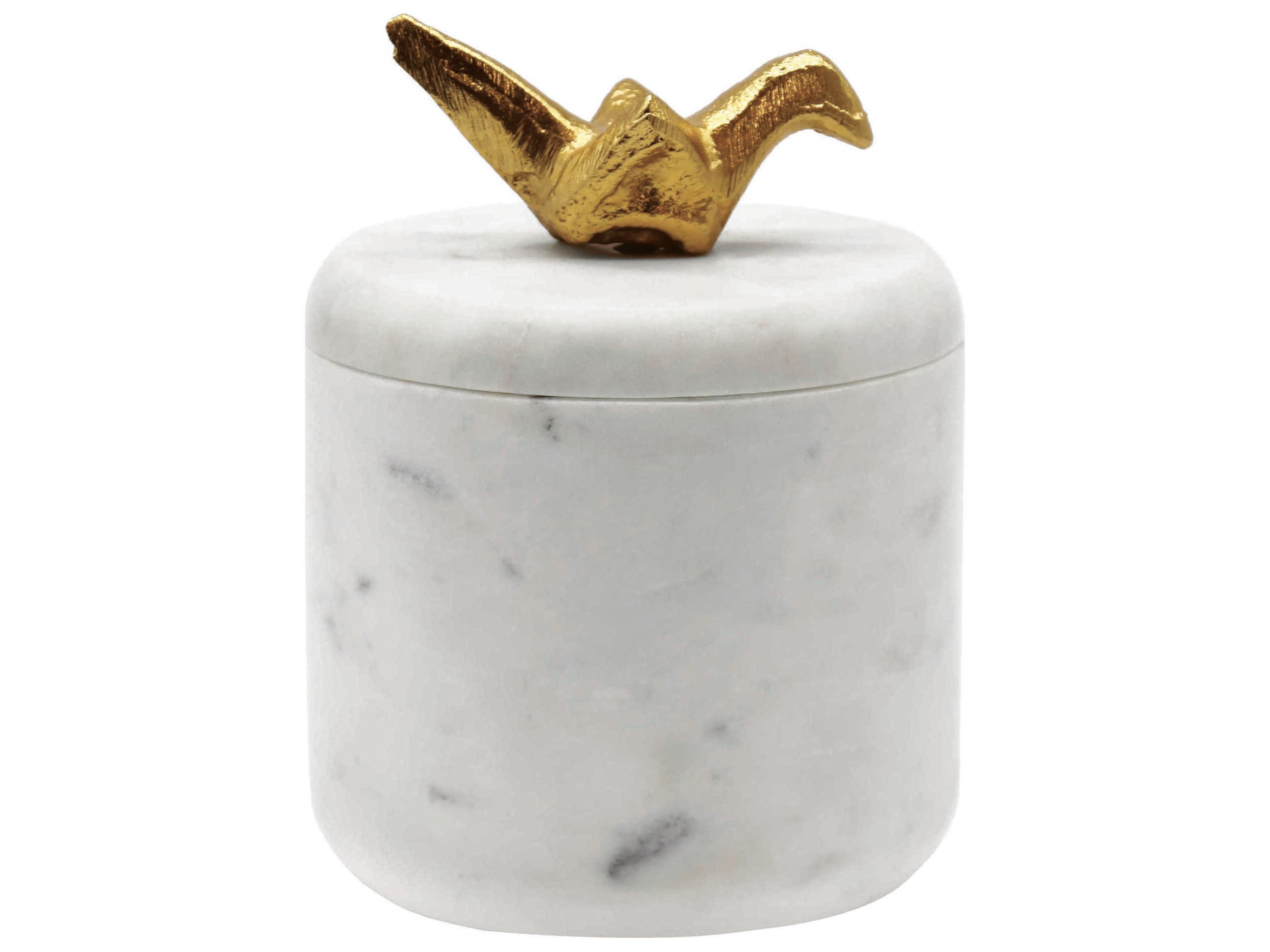 Origami Bird White Marble Container
