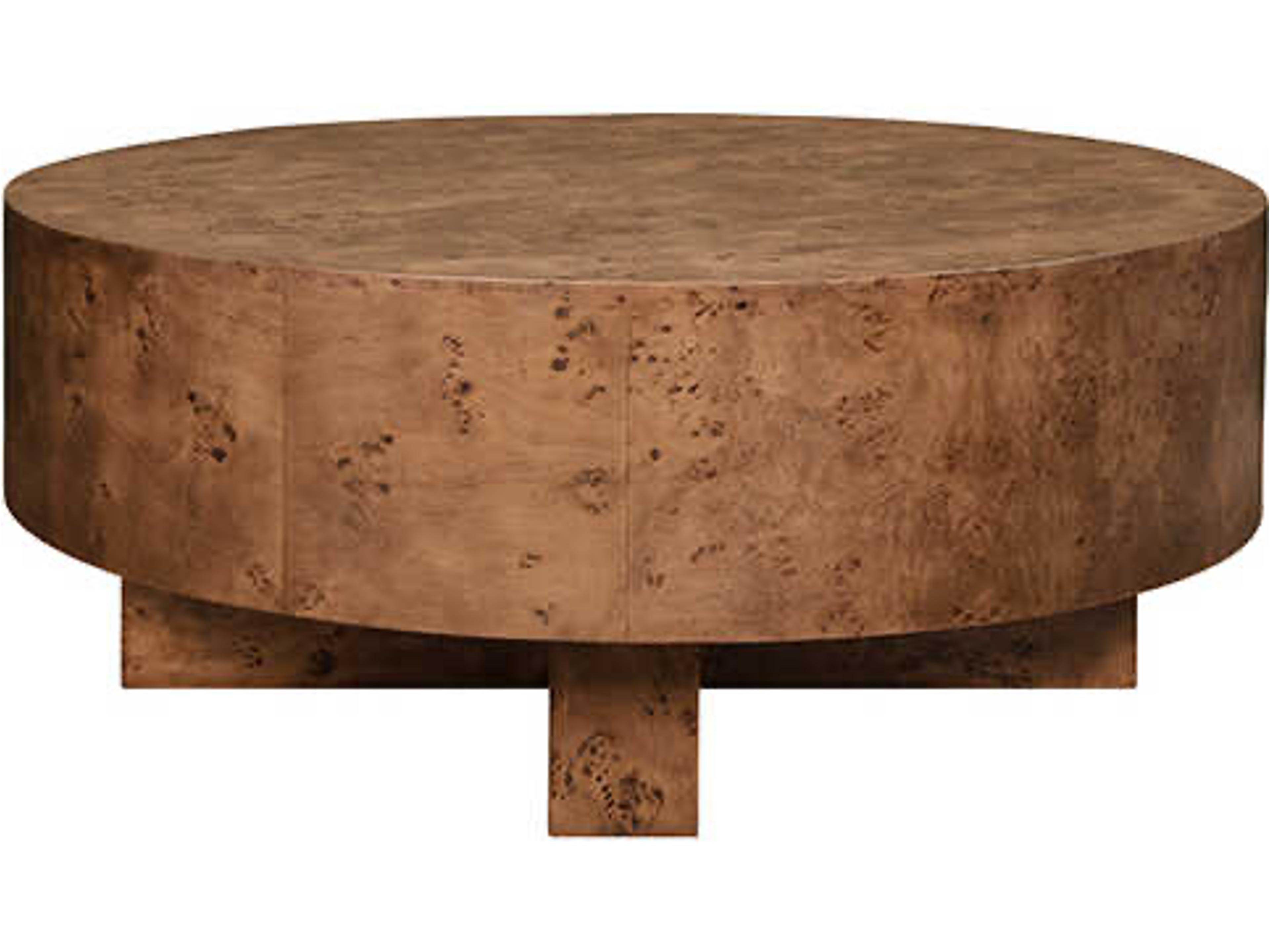 Worlds Away Oslo Round Wood Dark Brown Coffee Table